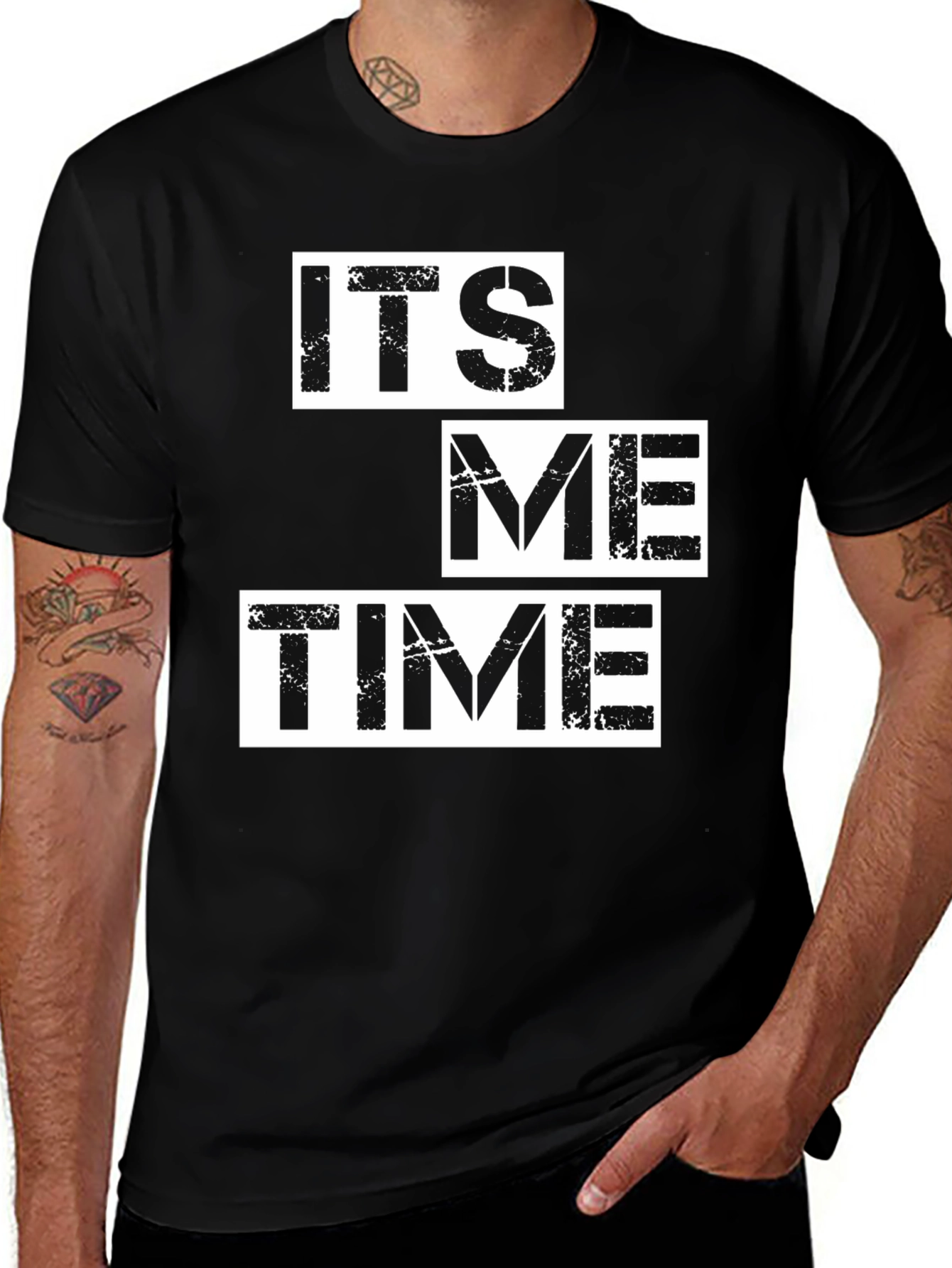 Variant 4 of It's Me Time Graphic Tee - Black Cotton Casual T-Shirt