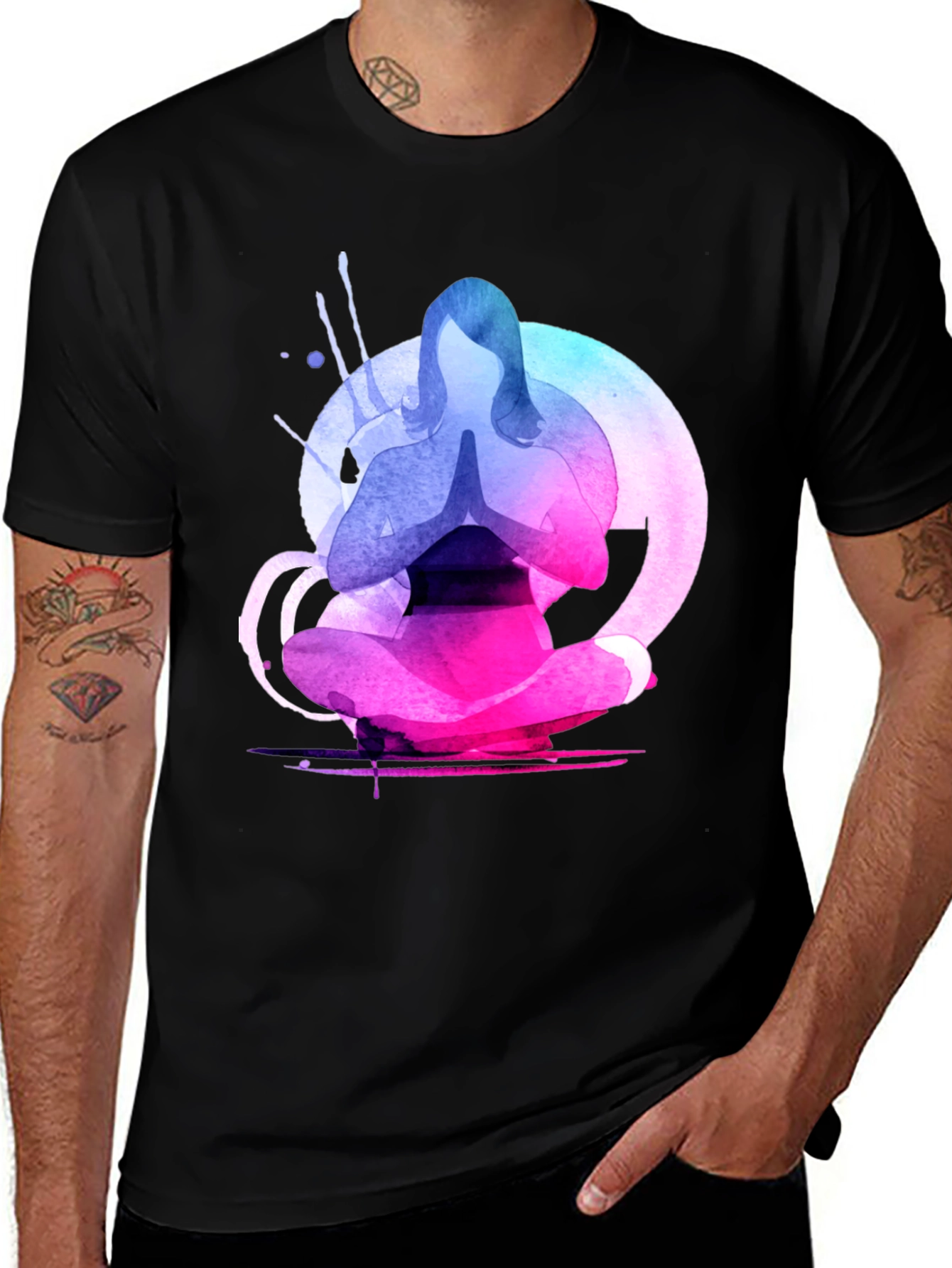 Variant 18 of Zen Yoga Meditation Graphic Tee - Relaxed Fit