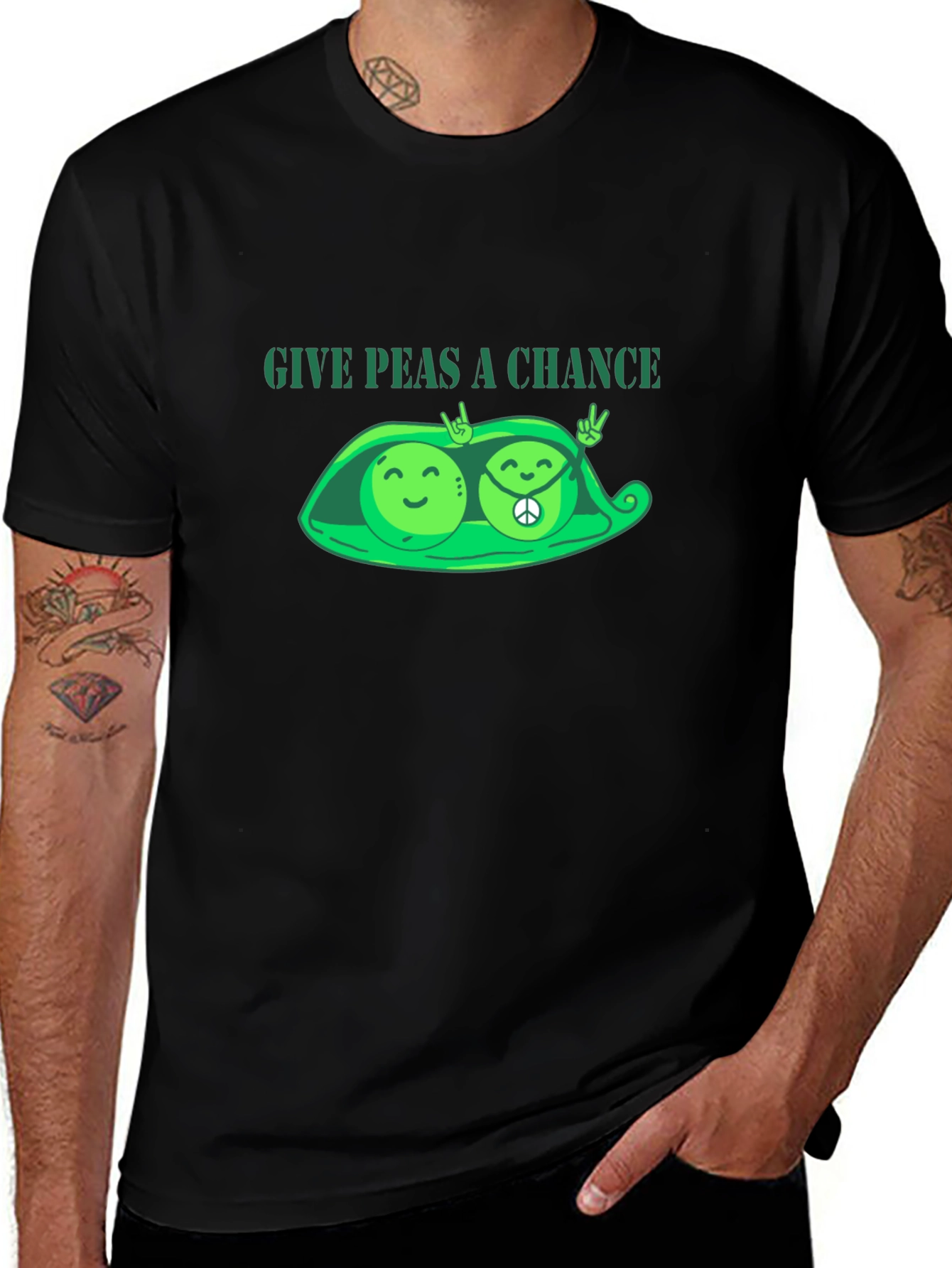 Variant 19 of Give Peas a Chance T-Shirt - Peace & Love