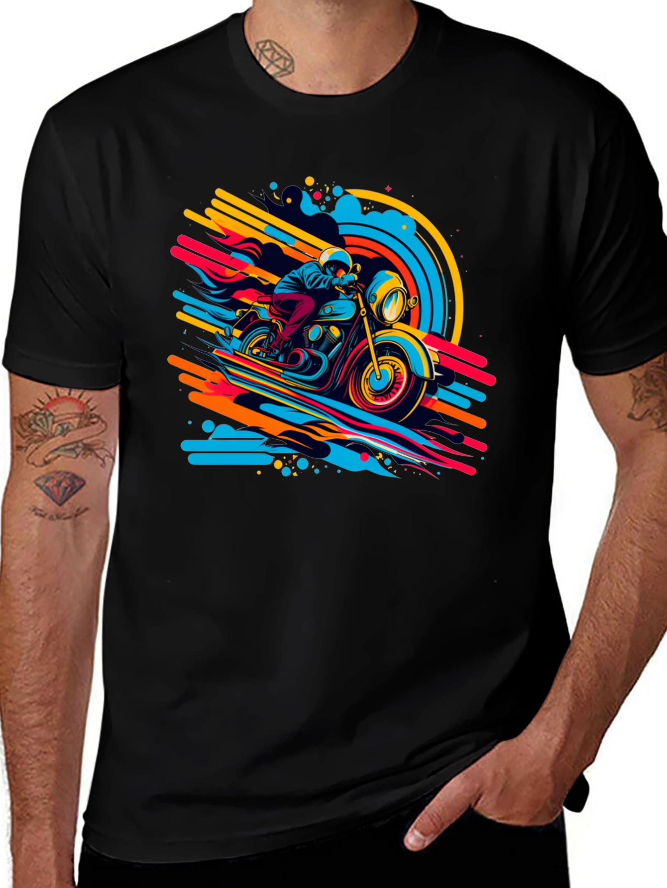 Variant 25 of Vibrant Motorcycle Graphic Tee