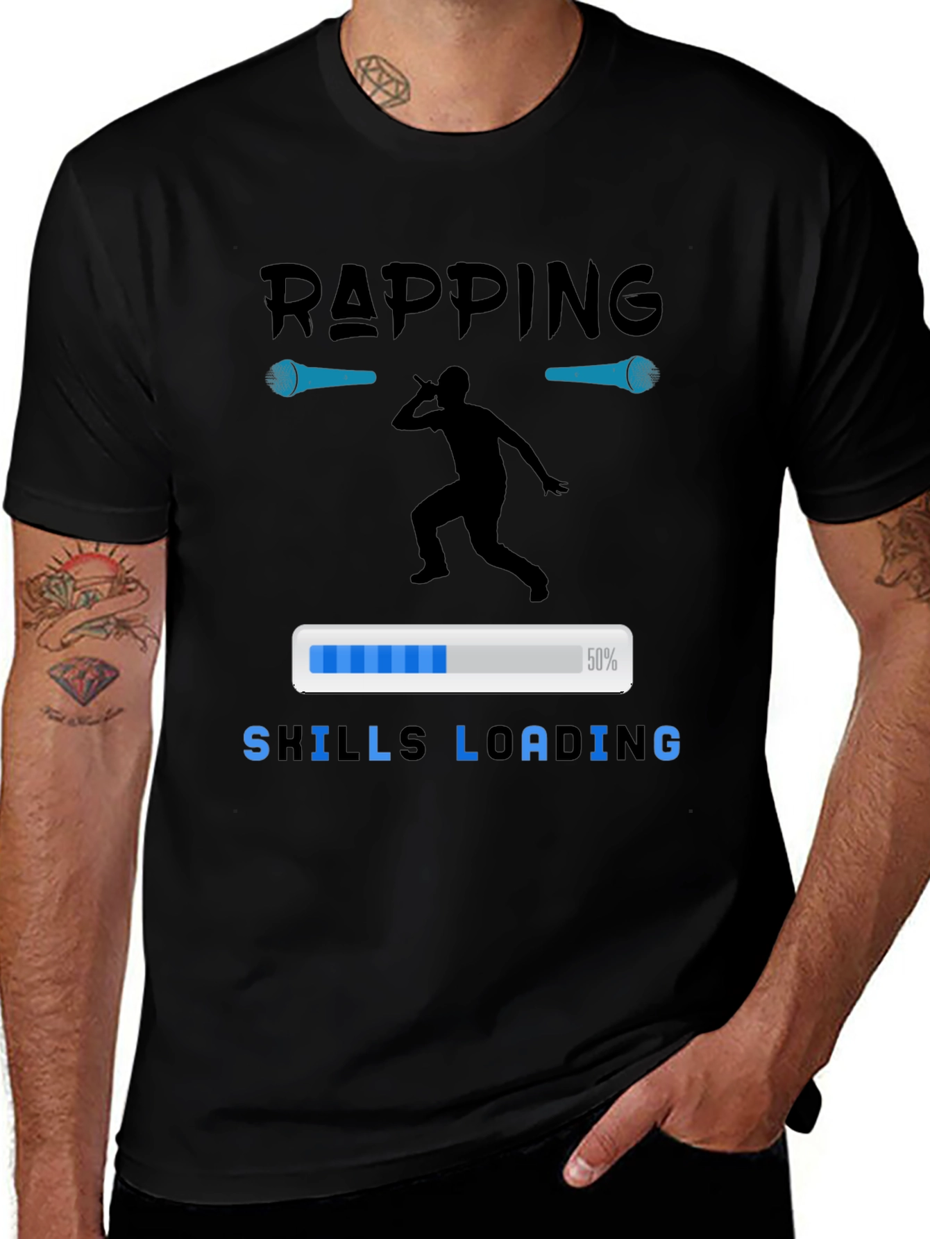 Variant 28 of Rapping Skills Loading T-Shirt - Funny Hip Hop Tee