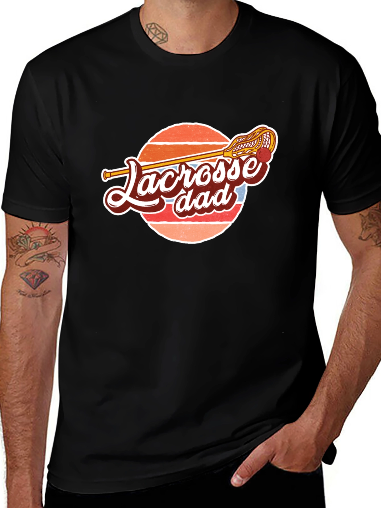 Variant 22 of Lacrosse Dad Graphic Tee - Sporty & Stylish