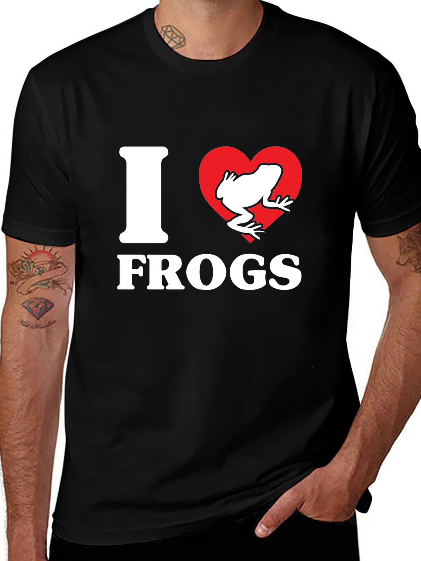 Variant 4 of I Heart Frogs Black T-Shirt