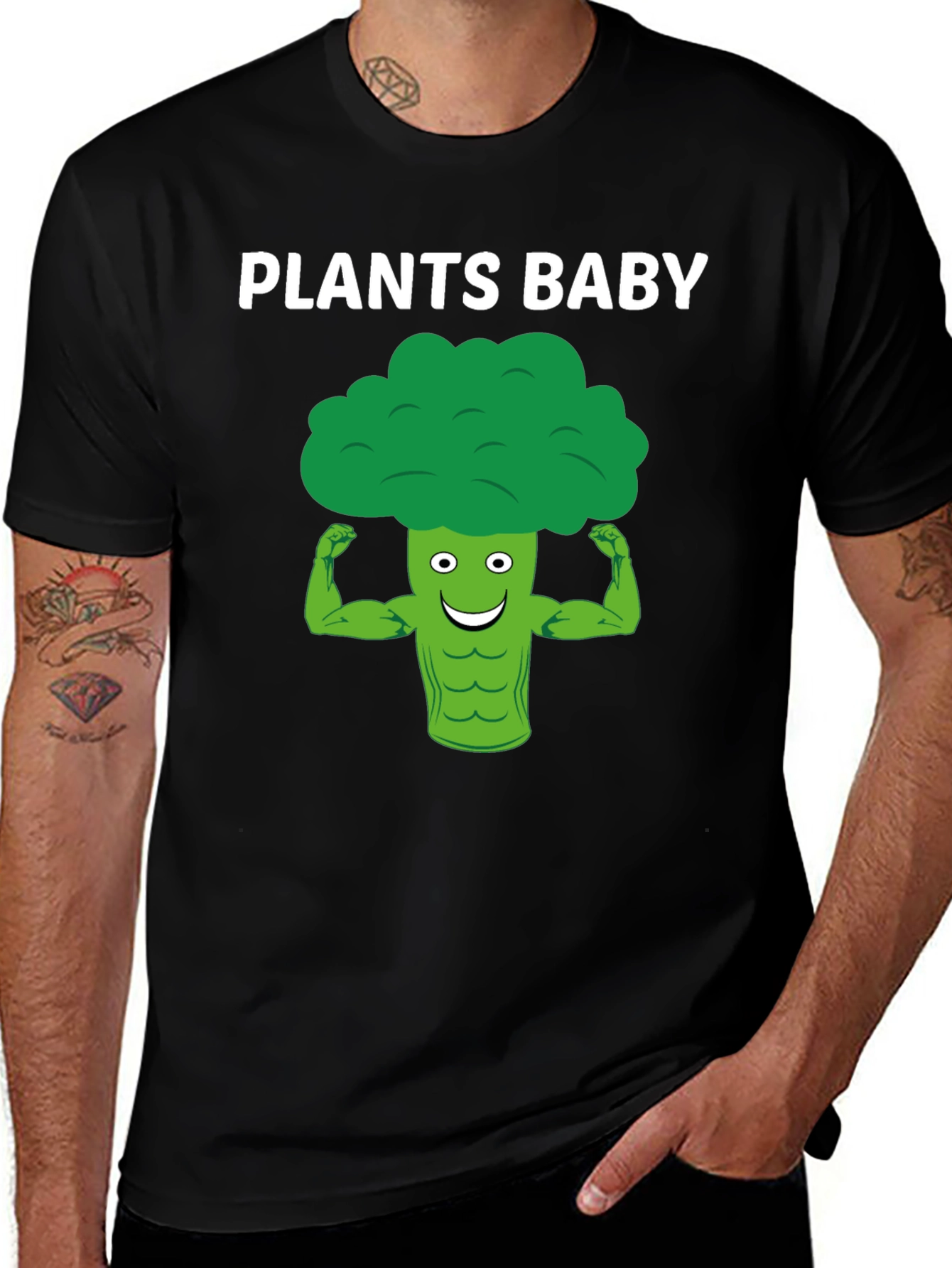 Variant 9 of Plants Baby Graphic Tee - Vegan Broccoli Power!