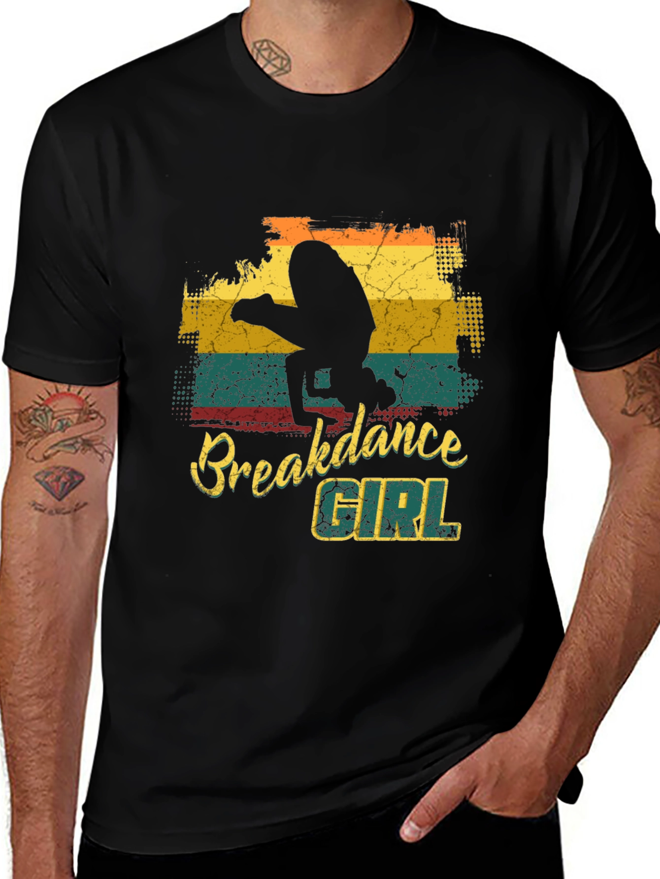 Variant 10 of Breakdance Girl Graphic Tee - Retro Style
