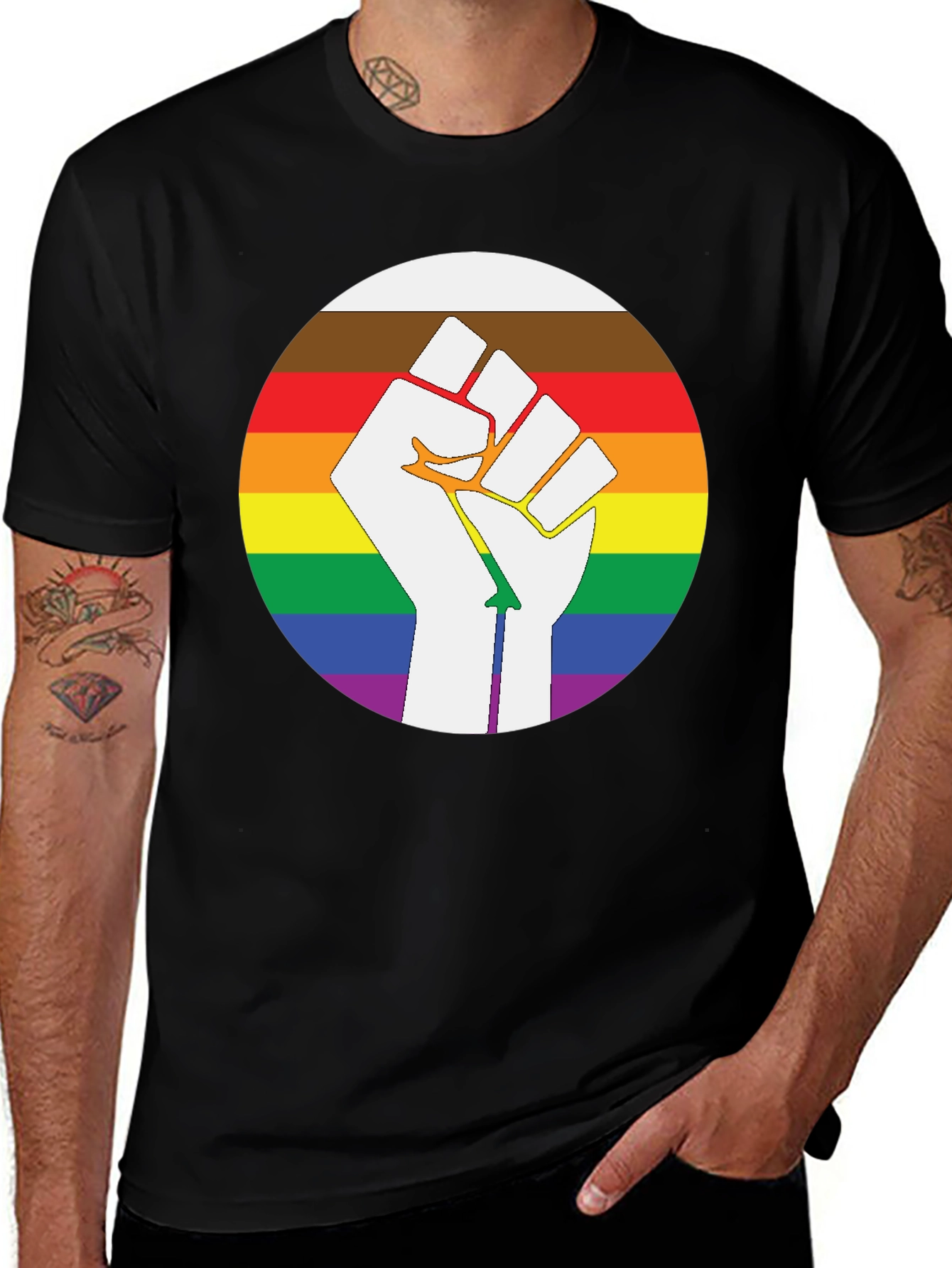 LGBTQ+ Pride Fist T-Shirt - Equality & Solidarity