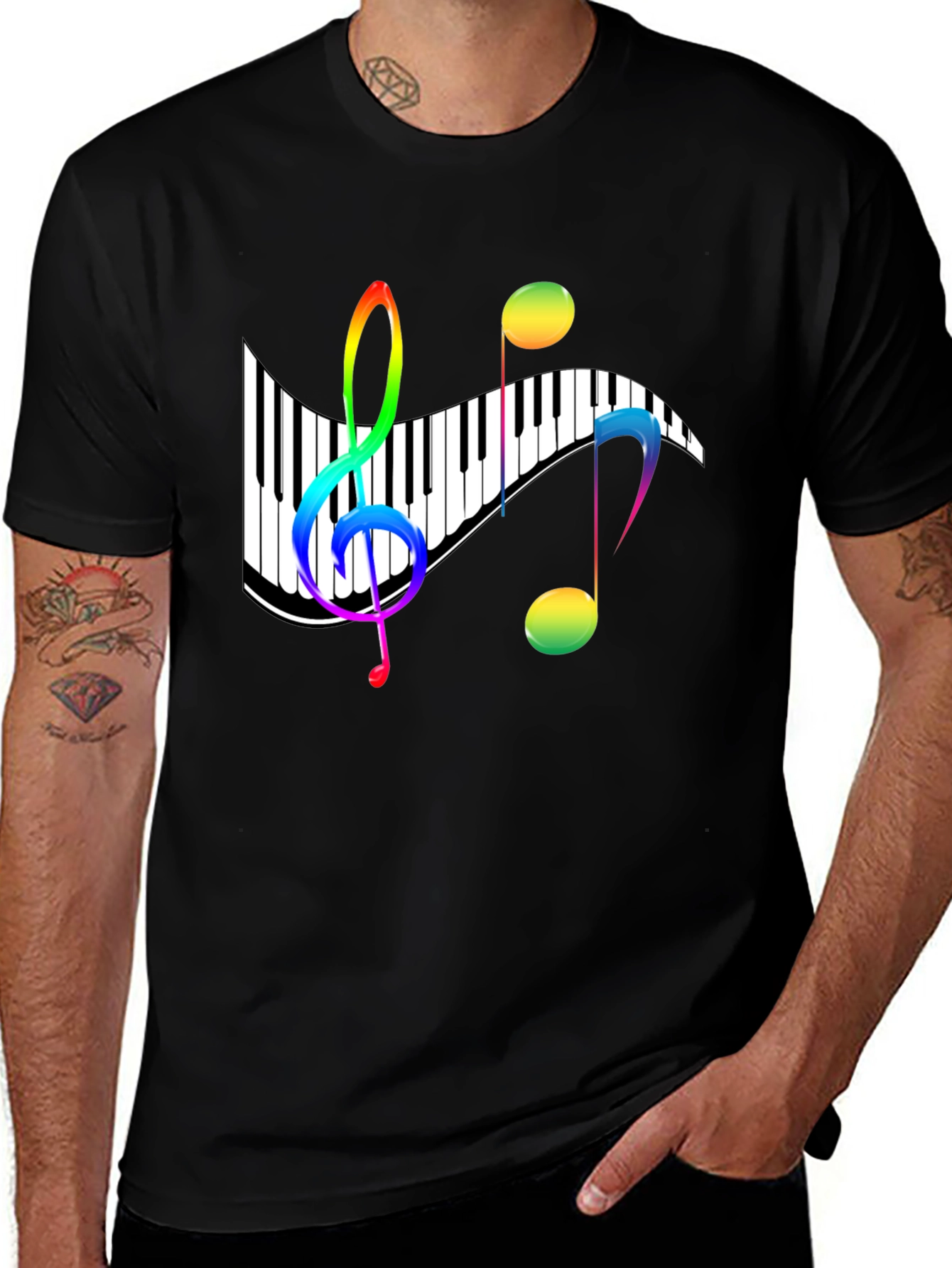Variant 5 of Rainbow Music Notes T-Shirt