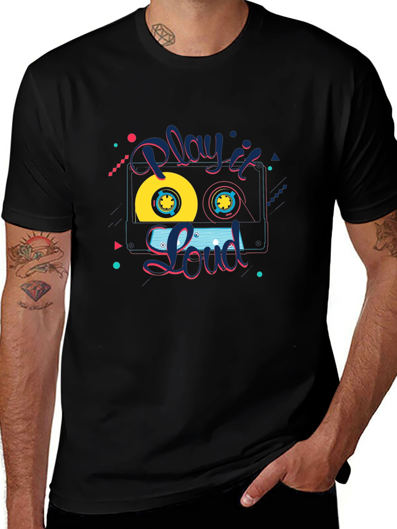 Variant 13 of Retro Cassette Tape Graphic T-Shirt - Play it Loud!