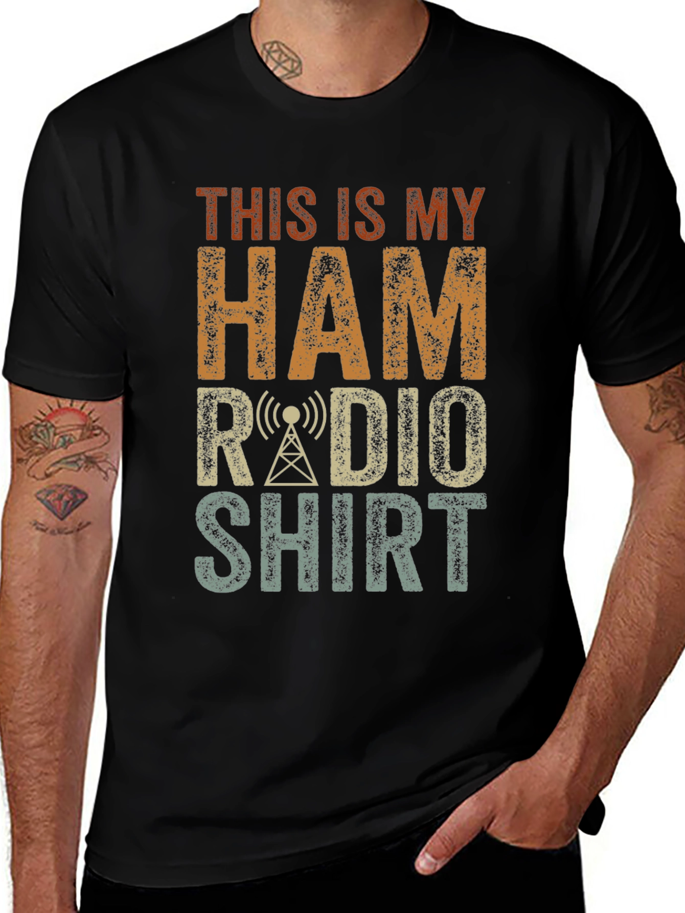 Variant 6 of Ham Radio T-Shirt - Vintage Style