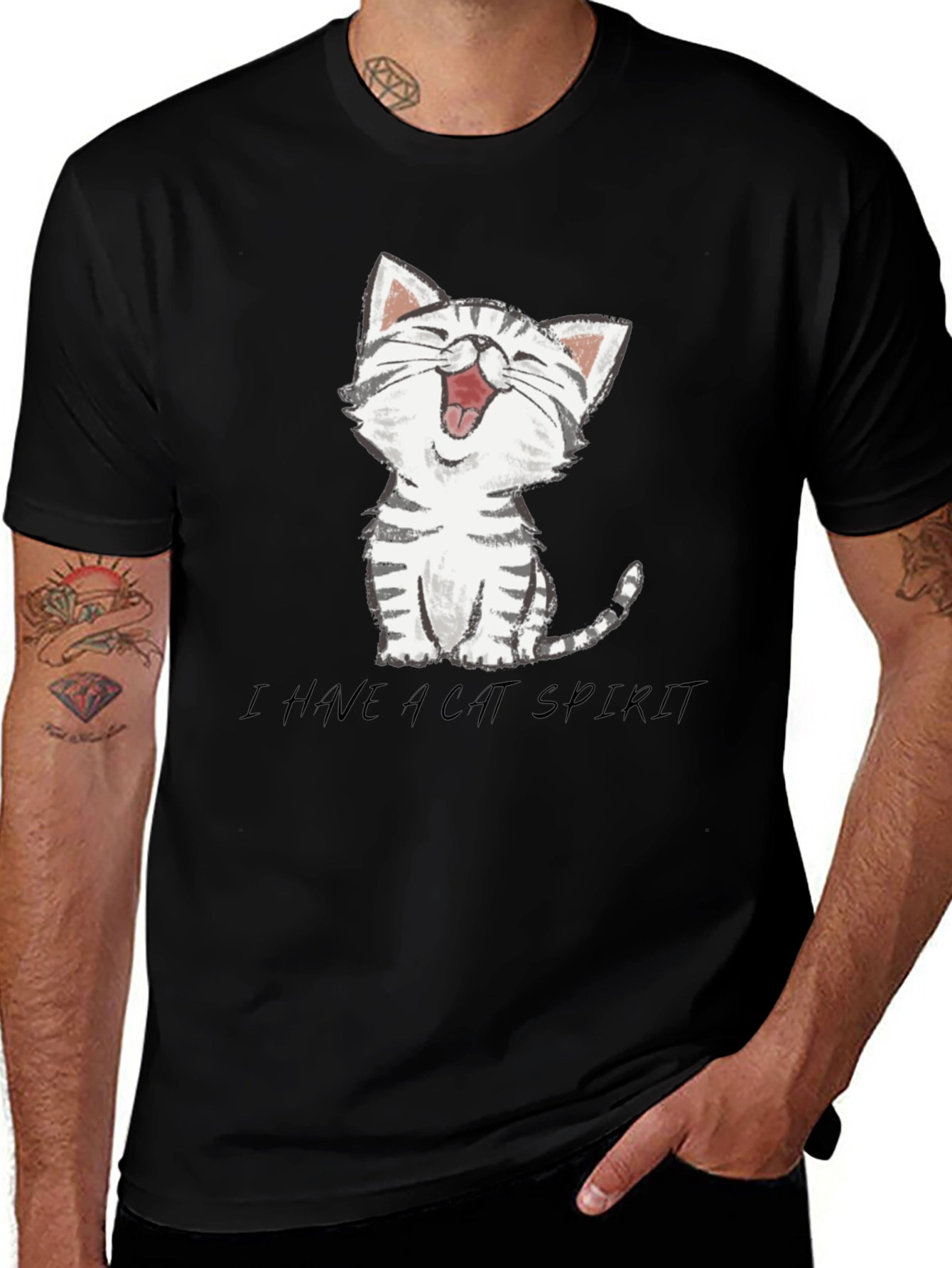 Variant 23 of Cat Spirit T-Shirt - Whimsical Graphic Tee