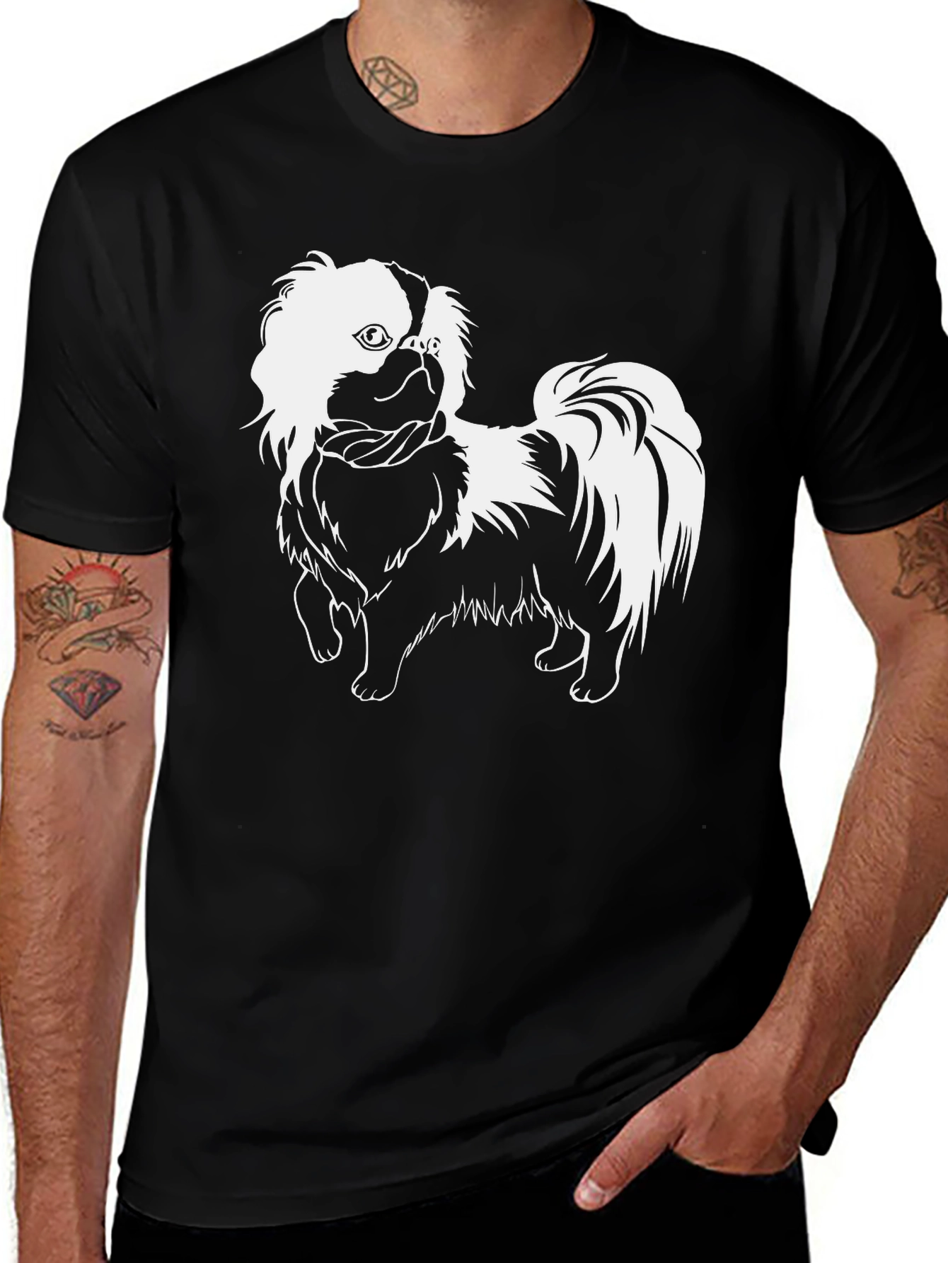 Variant 6 of Dog Breed Graphic Print Black T-Shirt