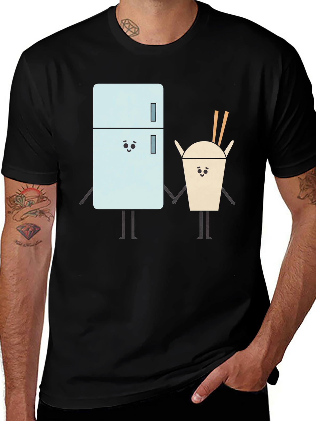 Cute Foodie Black T-Shirt