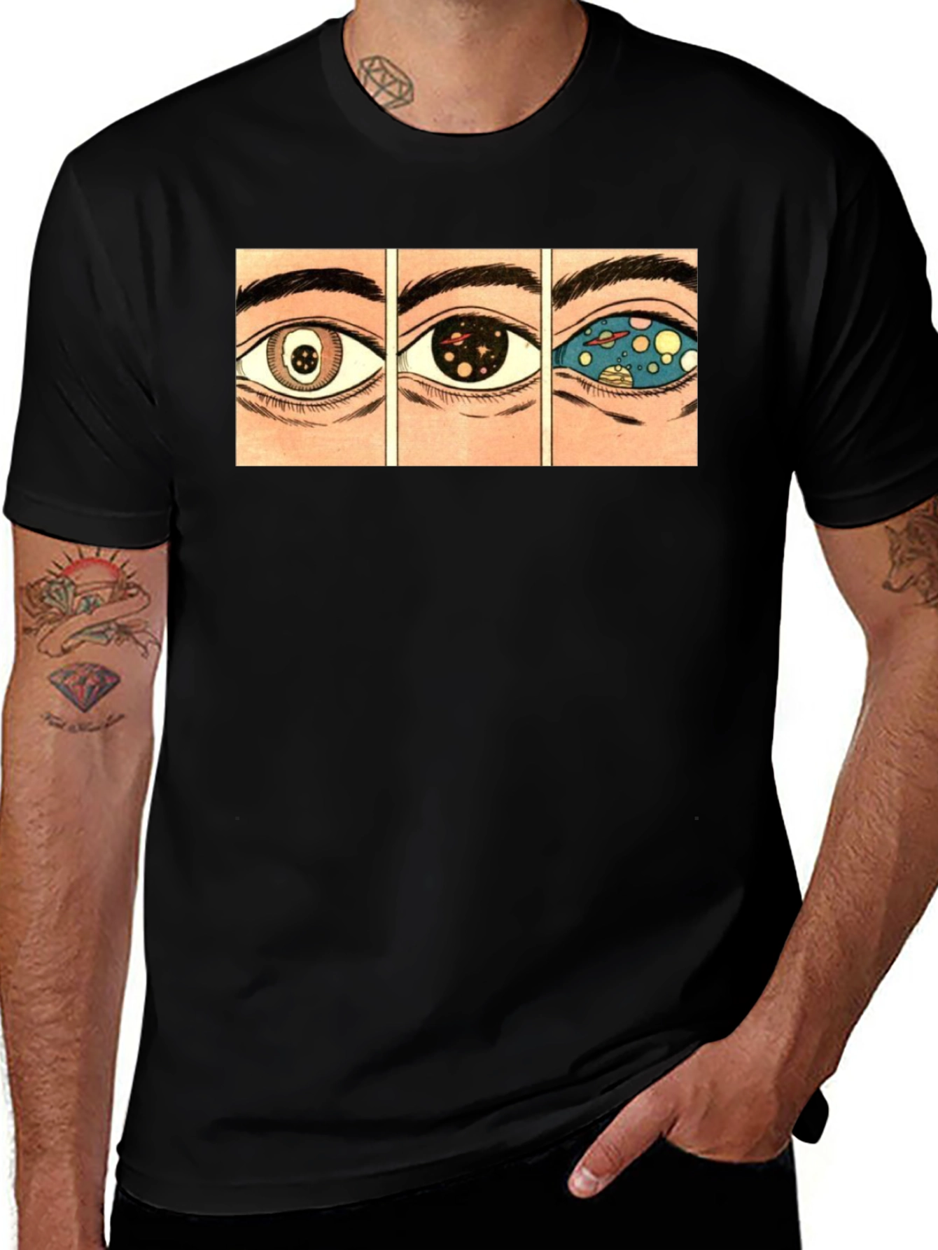 Variant 28 of Cosmic Eye Graphic Tee - Black T-Shirt