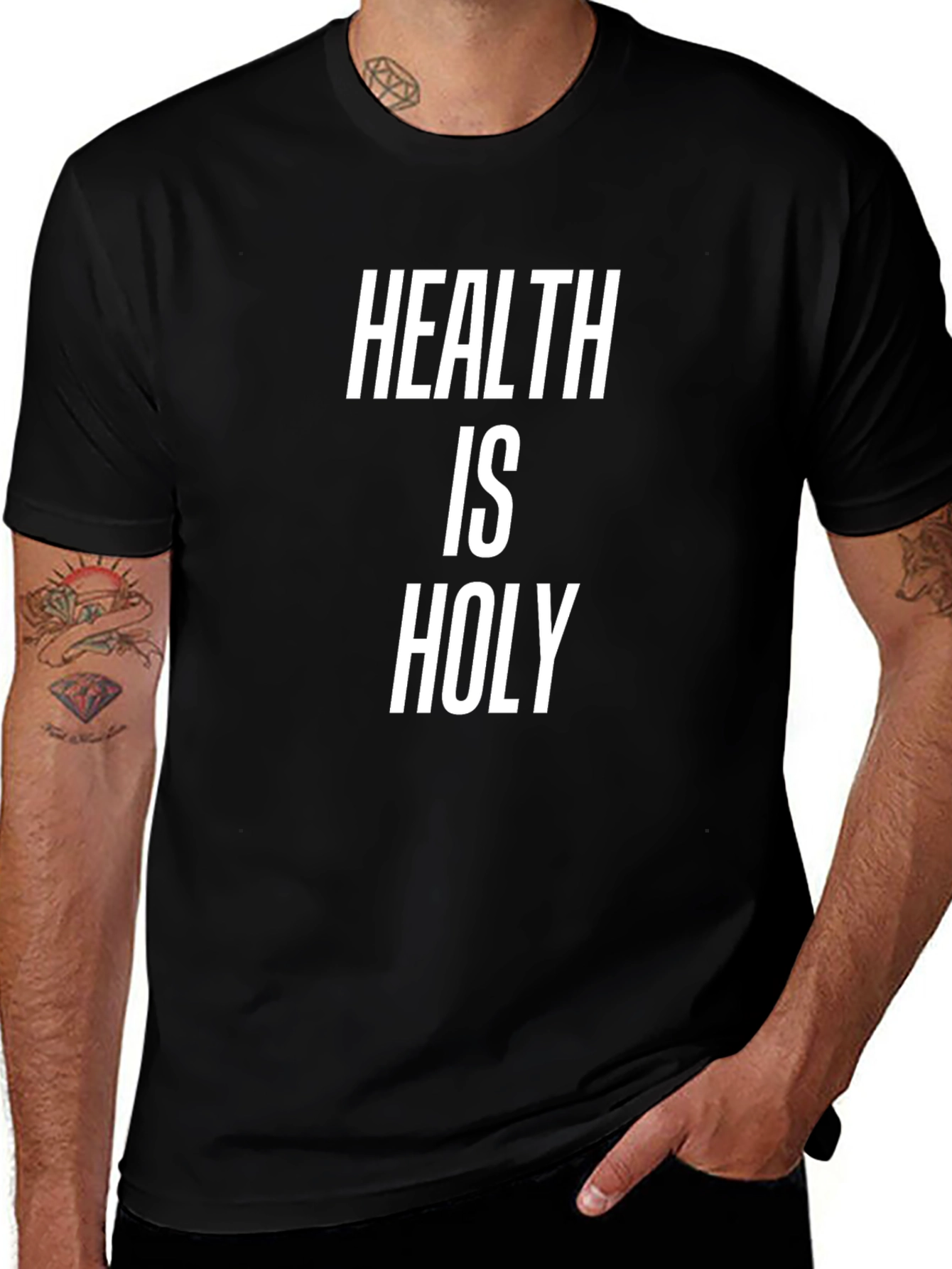 Variant 22 of Health Is Holy Black Graphic Tee