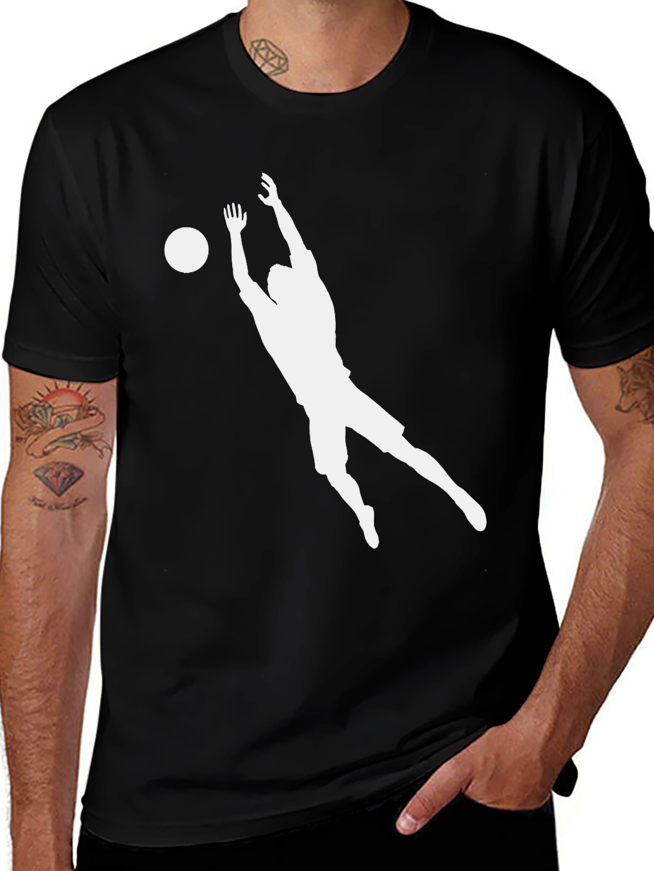 Variant 30 of Volleyball Player Graphic Black T-Shirt