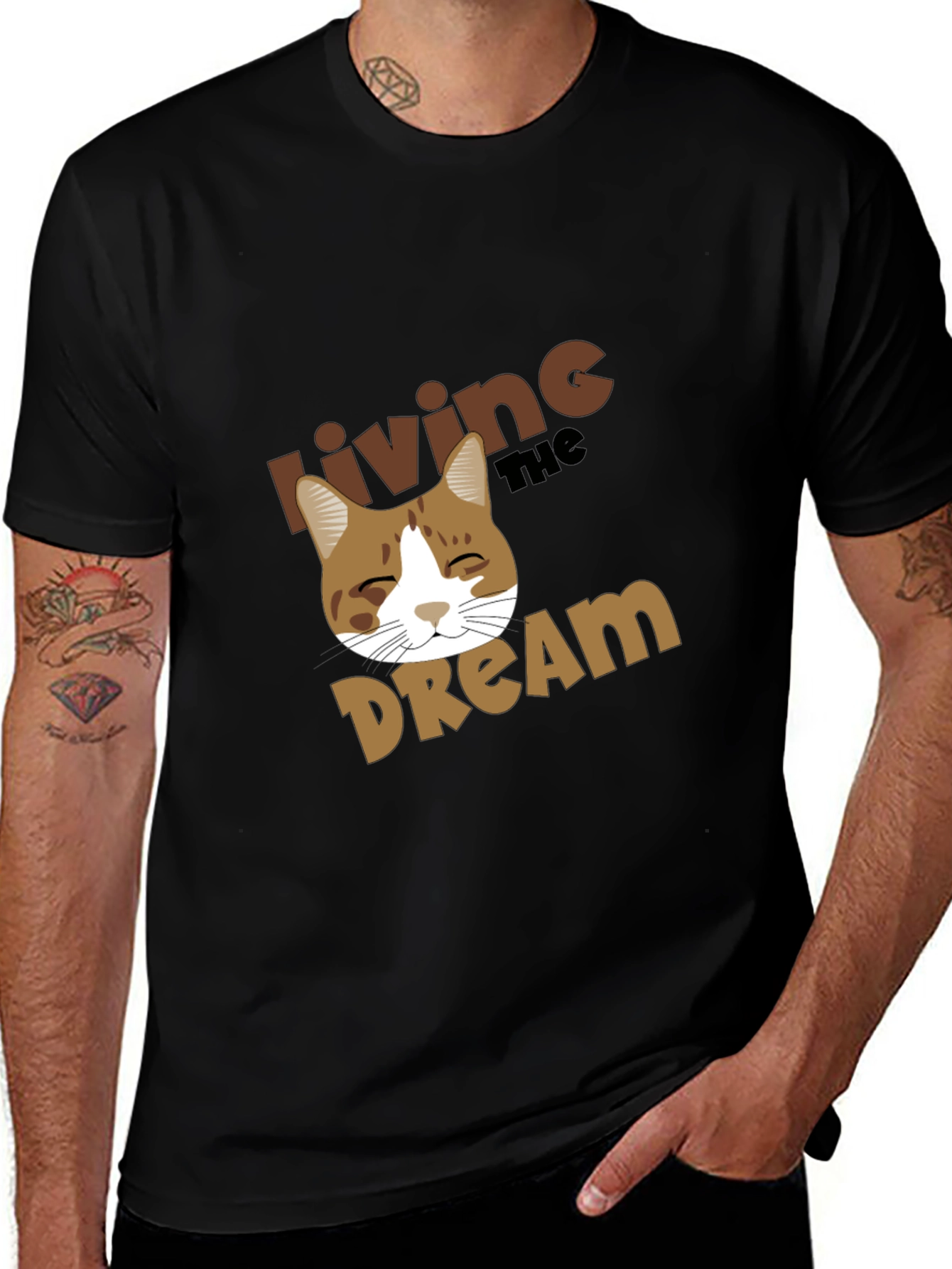 Variant 22 of Living the Dream Cat Graphic T-Shirt