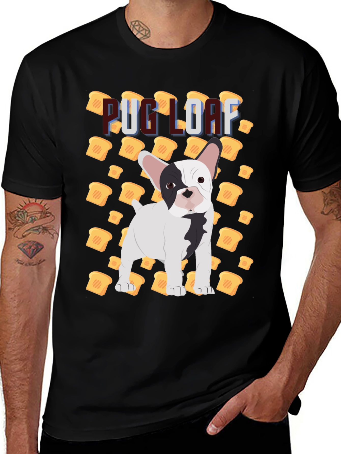 Pug Loaf T-Shirt - Funny Dog & Bread Graphic Tee
