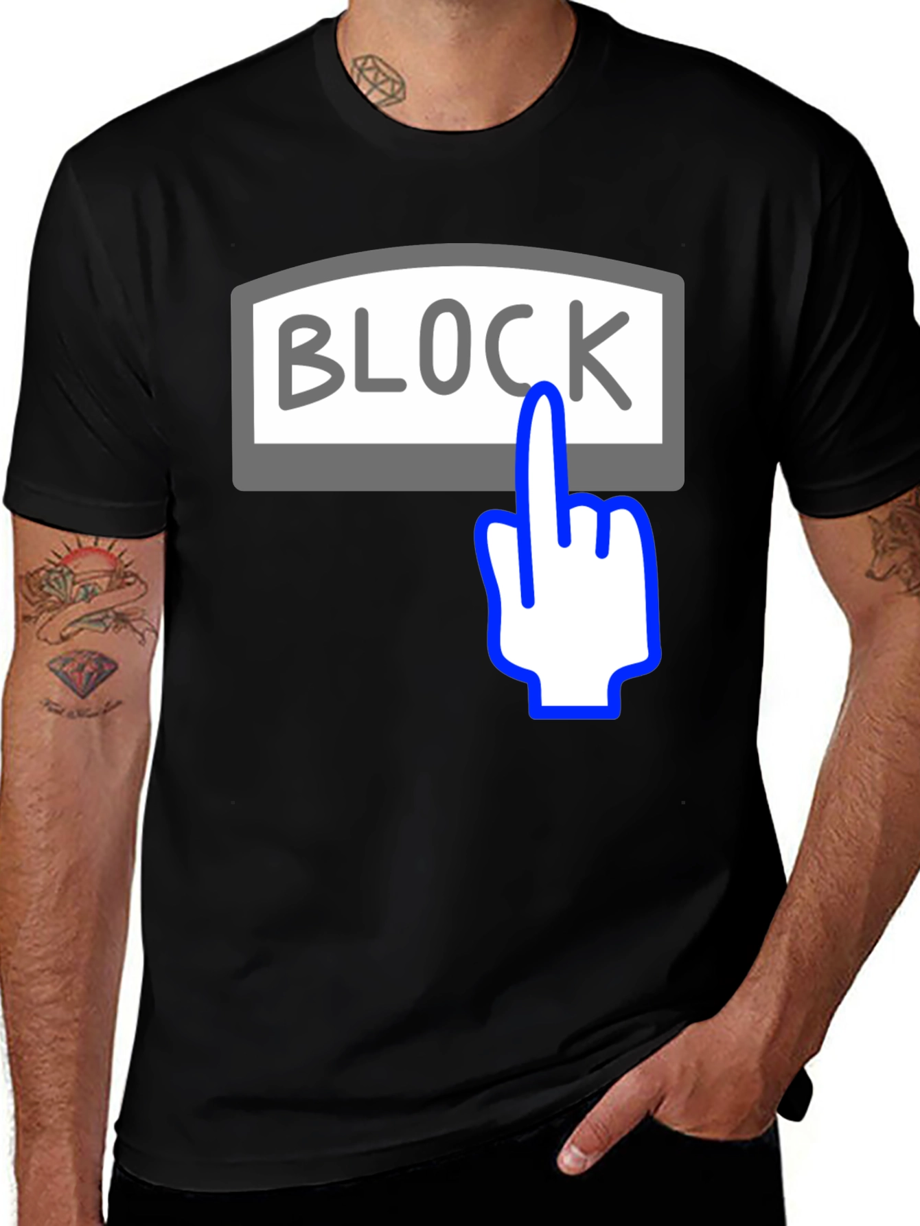Variant 26 of Block Button Graphic Tee - Funny Humor Shirt
