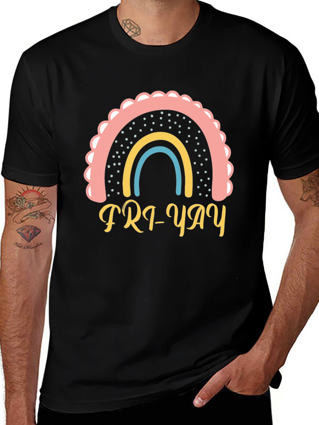 Variant 14 of Fri-Yay Rainbow T-Shirt - Weekend Vibes!