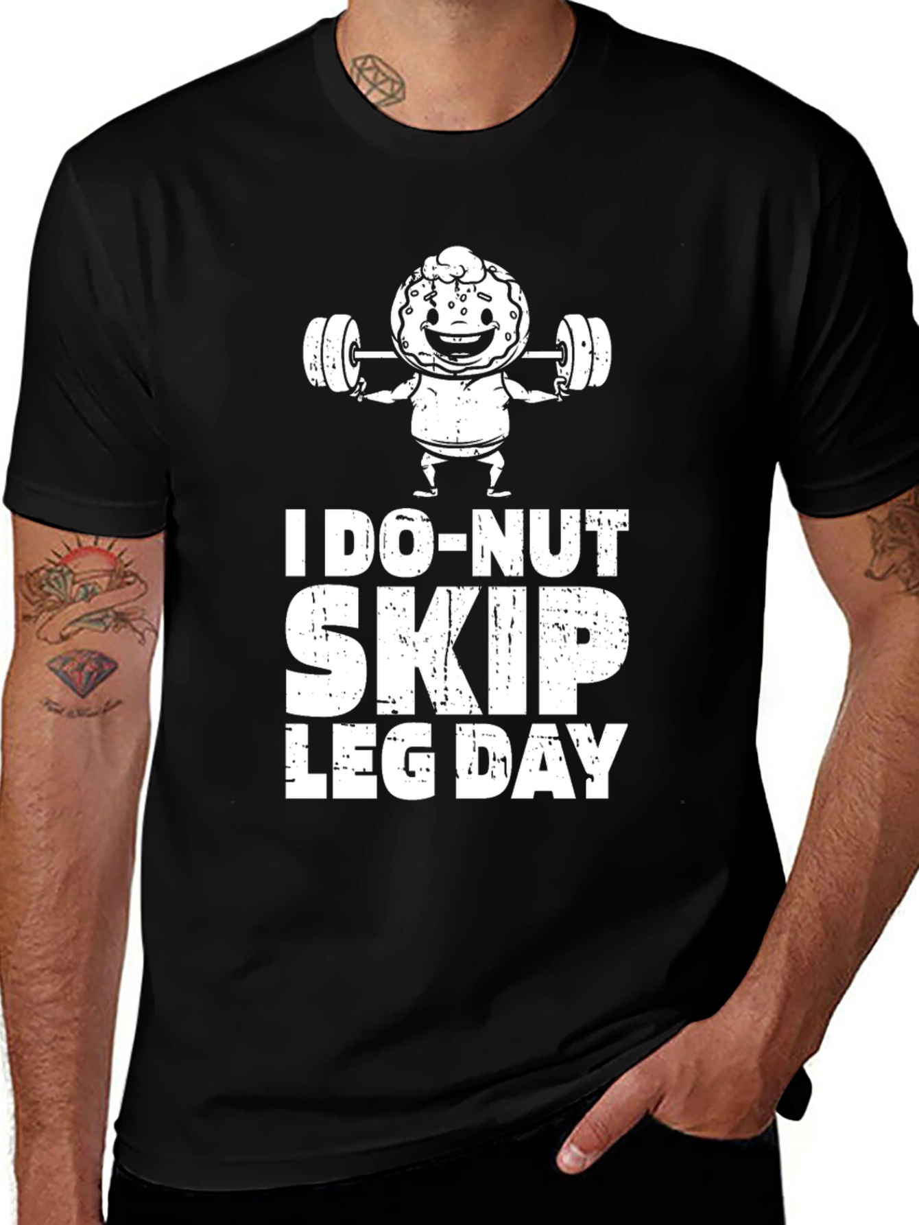 Variant 5 of I Do-Nut Skip Leg Day Black T-Shirt