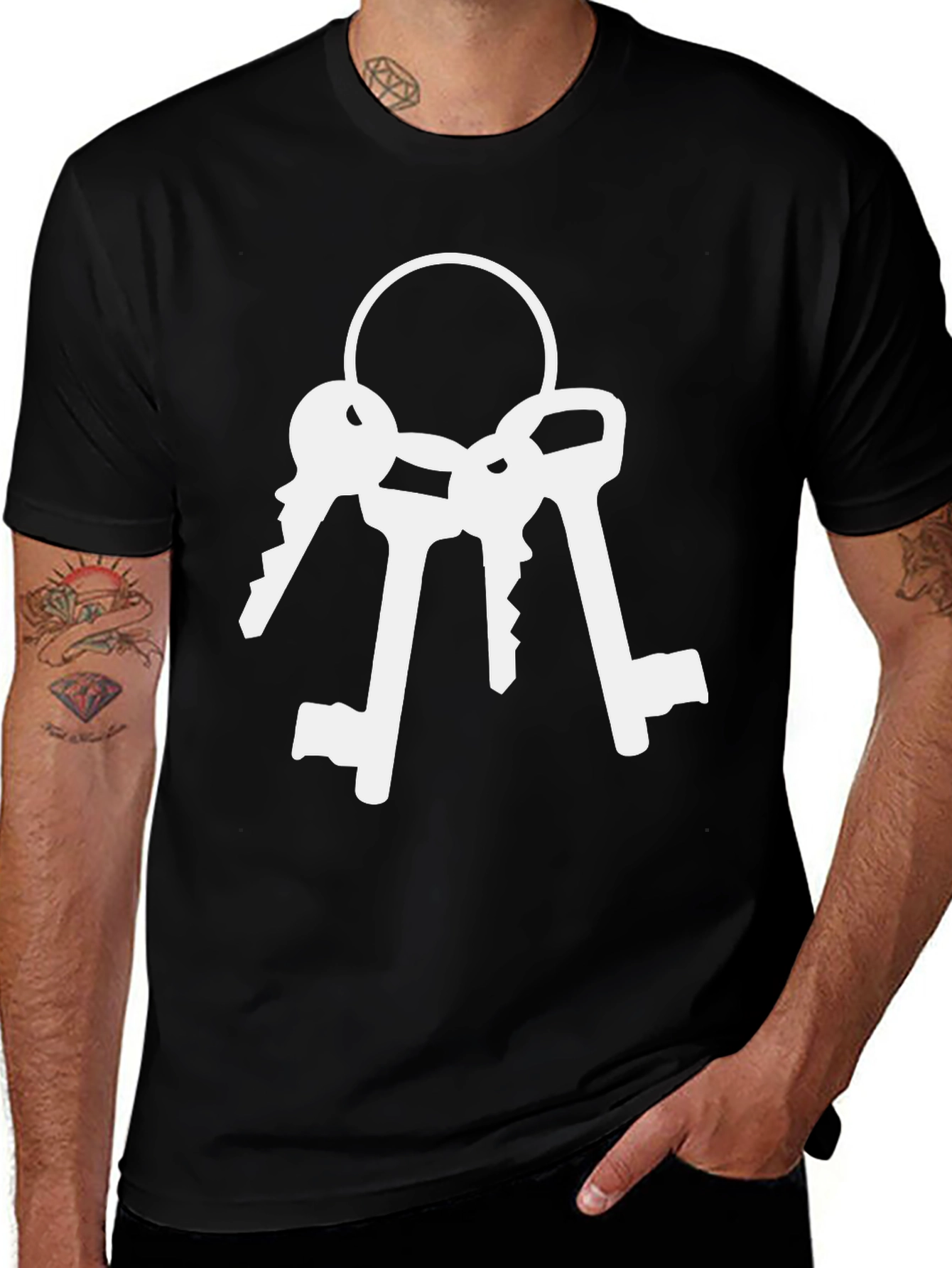Variant 23 of Keys Graphic Tee - Unisex Black T-Shirt