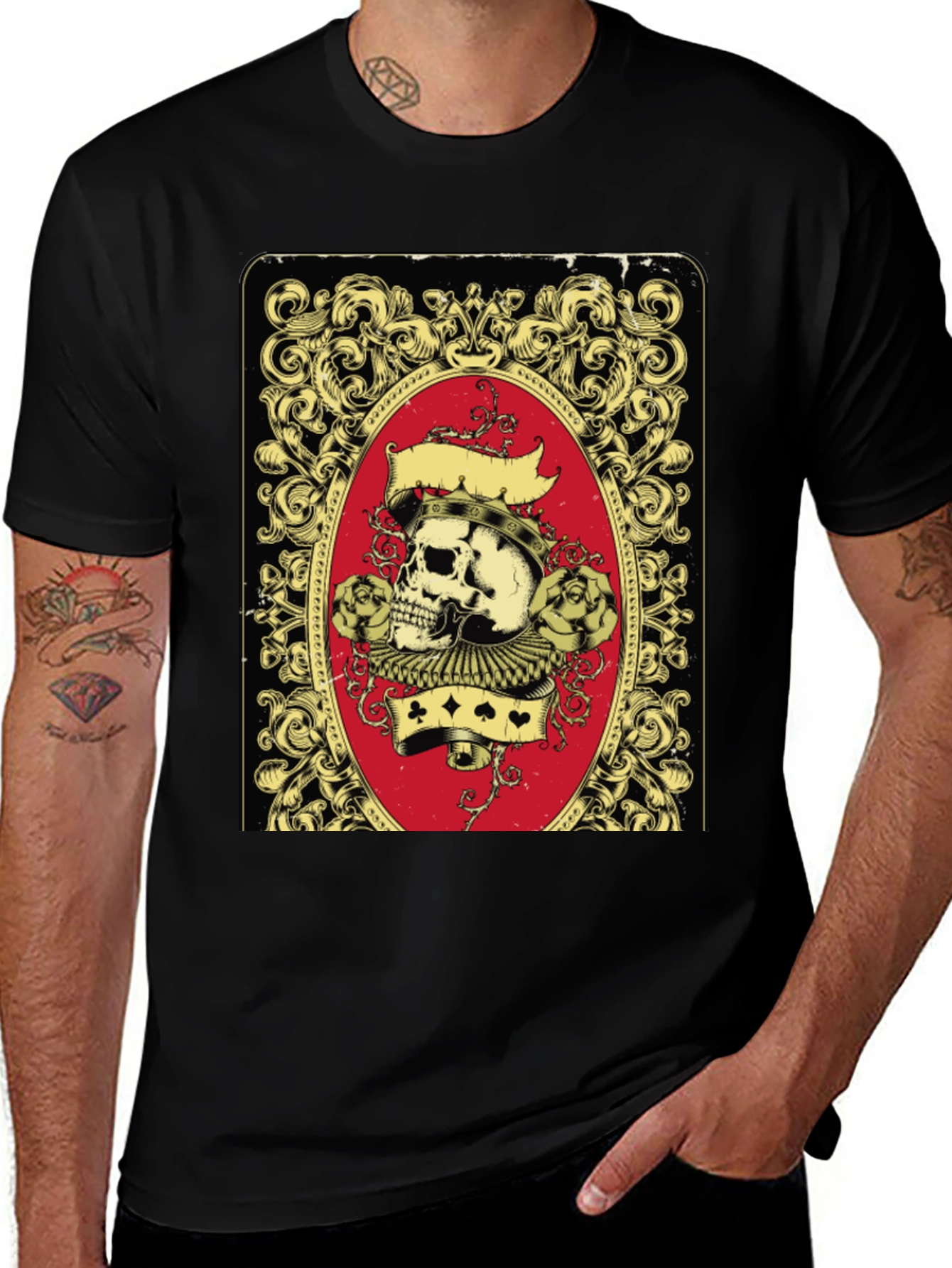 Variant 20 of Skull Playing Card Graphic T-Shirt