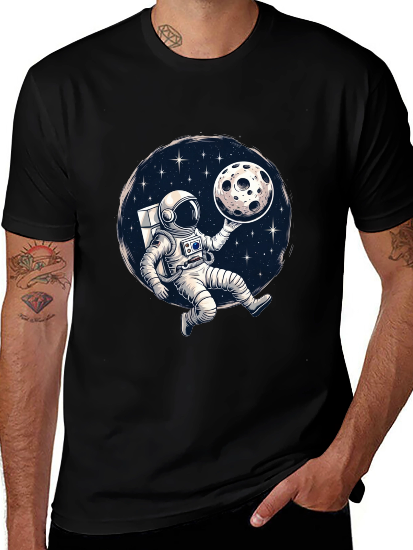 Variant 12 of Astronaut Moon T-Shirt - Space Graphic Tee