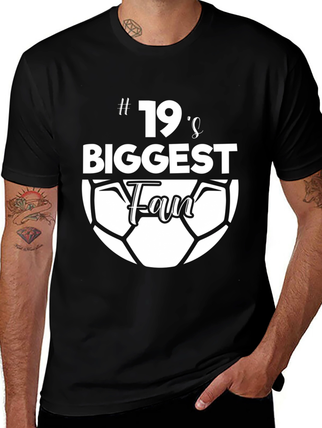 Variant 17 of Number 19's Biggest Fan Soccer T-Shirt