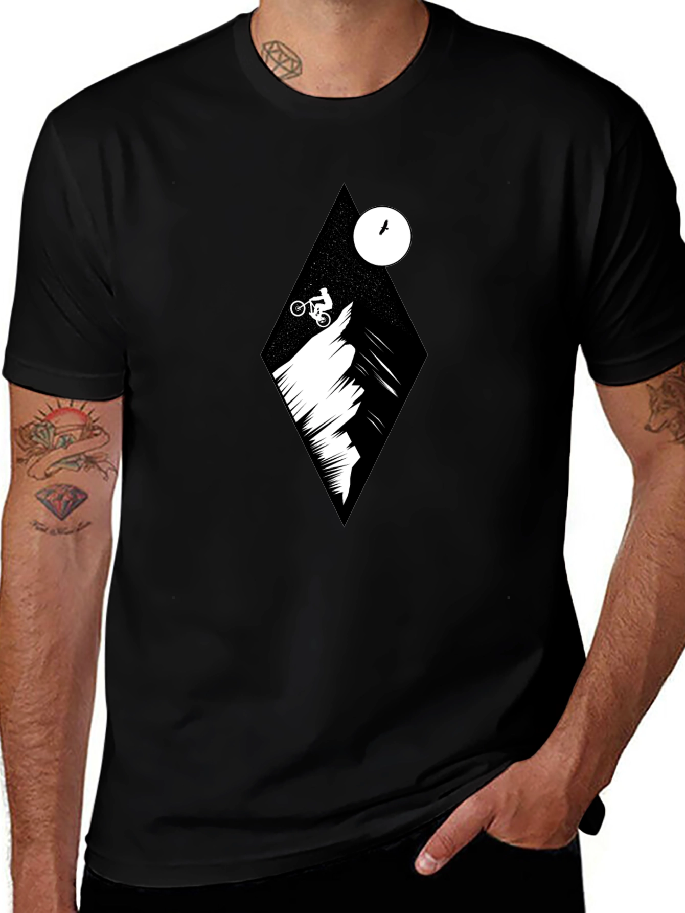 Variant 25 of Mountain Biker Graphic Tee - Black