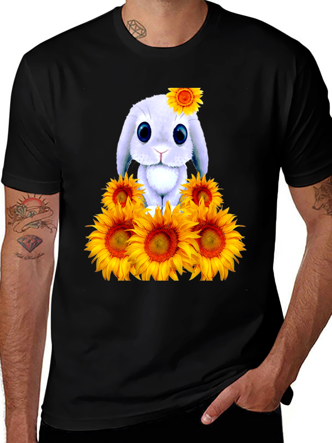 Variant 8 of Bunny Sunflower Graphic Tee