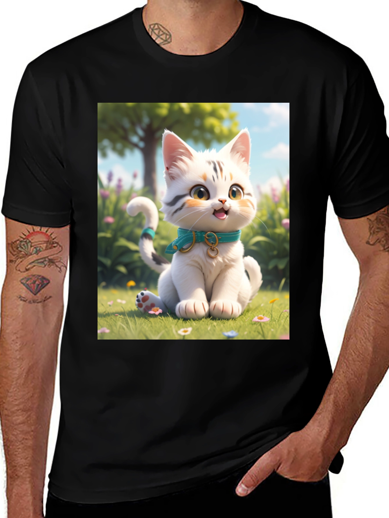 Variant 23 of Cute Cartoon Cat T-Shirt