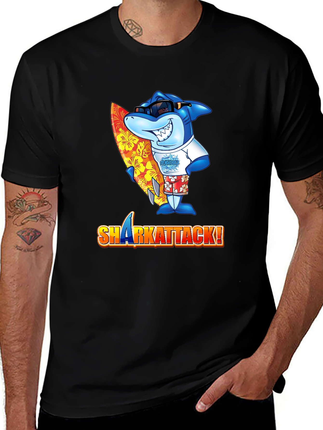 Variant 19 of Shark Attack Graphic Tee - Surf's Up!