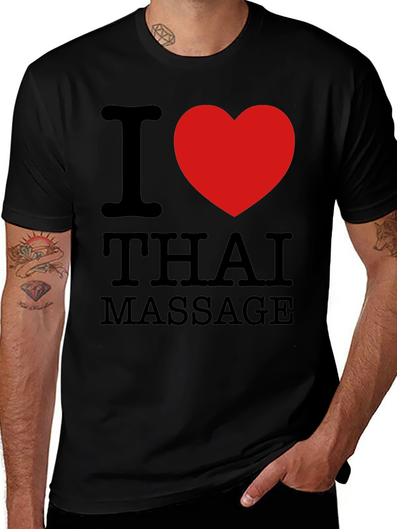 Variant 8 of I Heart Thai Massage Black T-Shirt