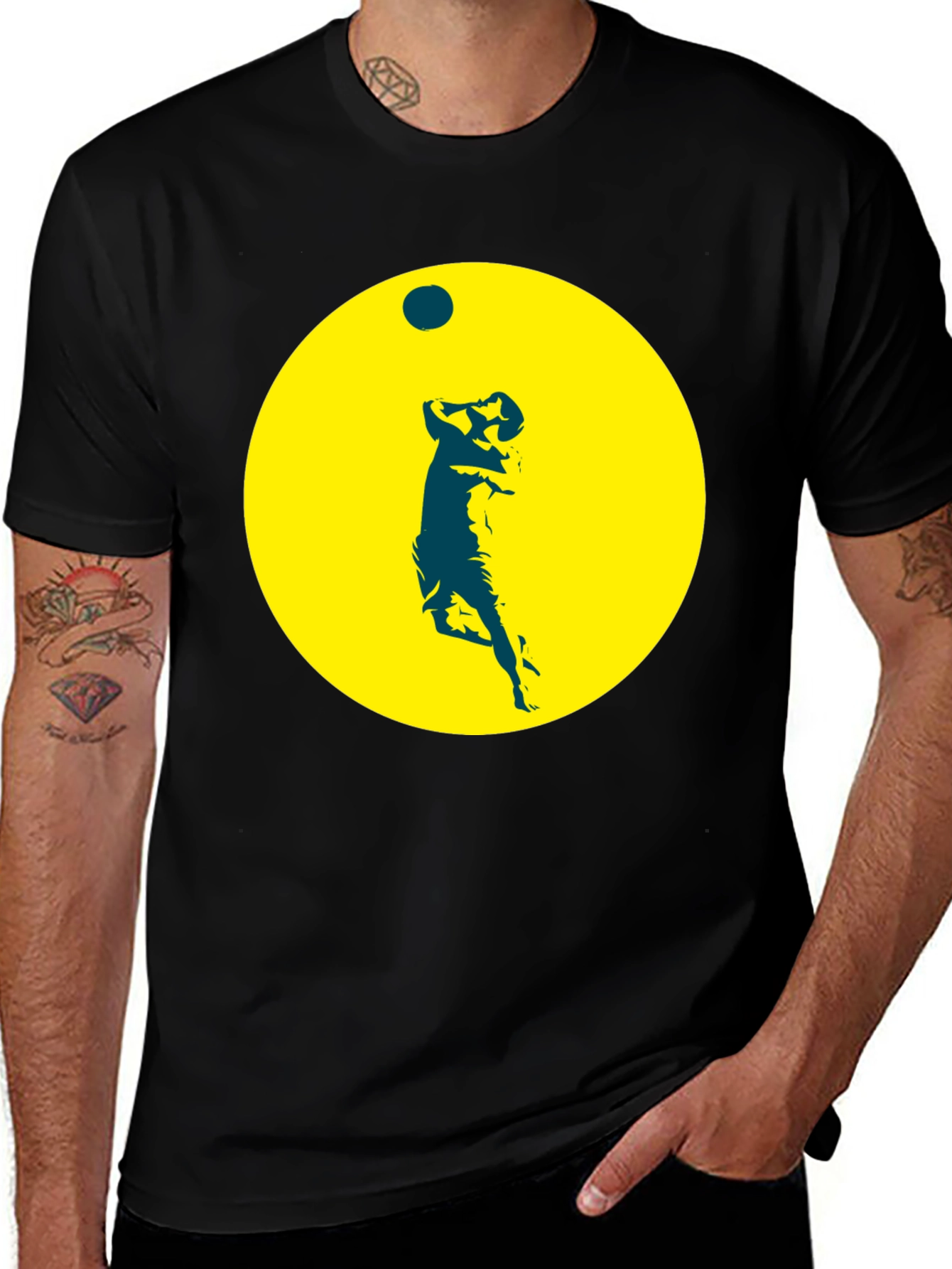 Variant 3 of Basketball Graphic Tee - Black Unisex Cotton T-Shirt