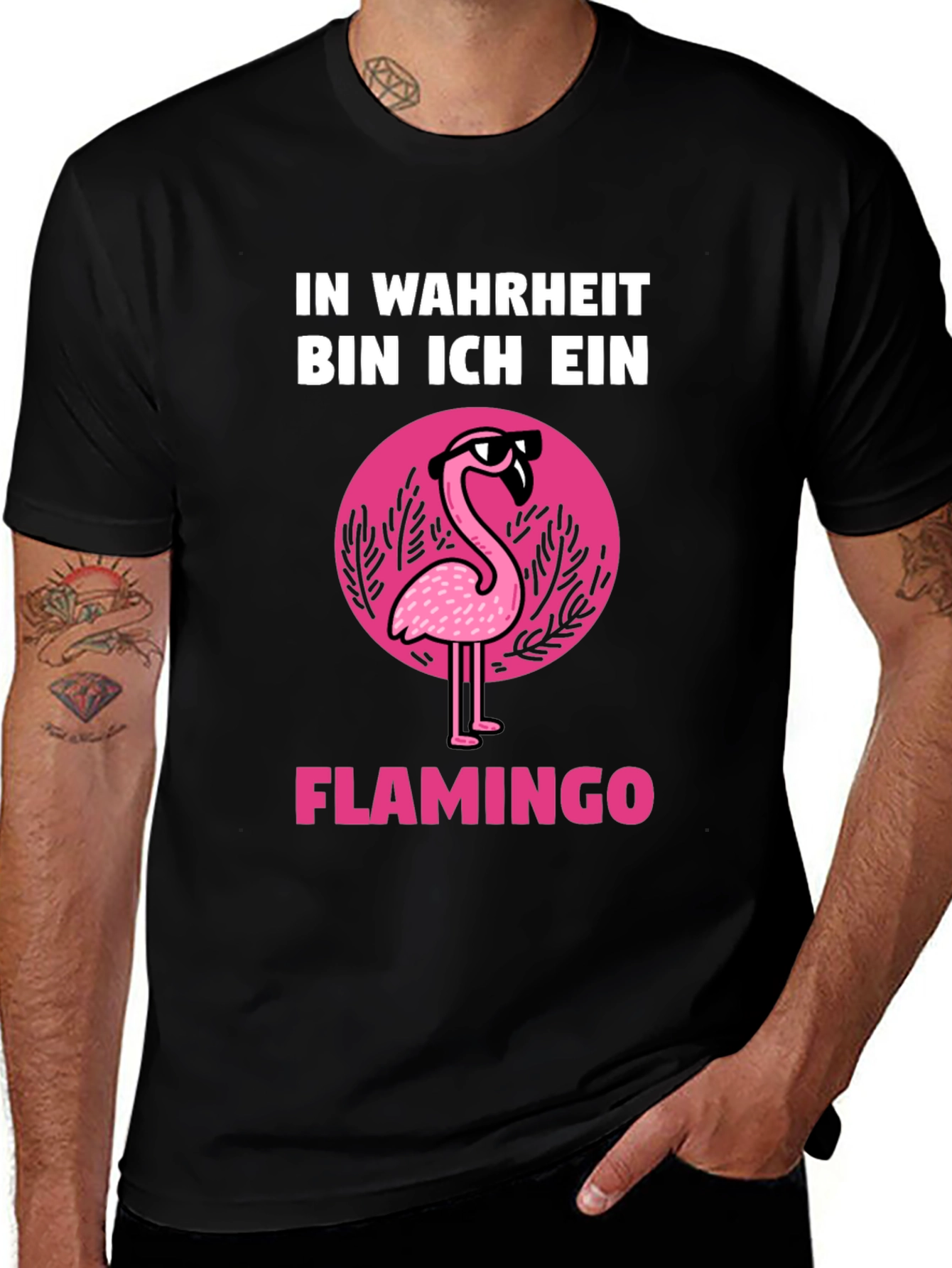 Variant 18 of Funny Flamingo T-Shirt - In Wahrheit Bin Ich Ein Flamingo