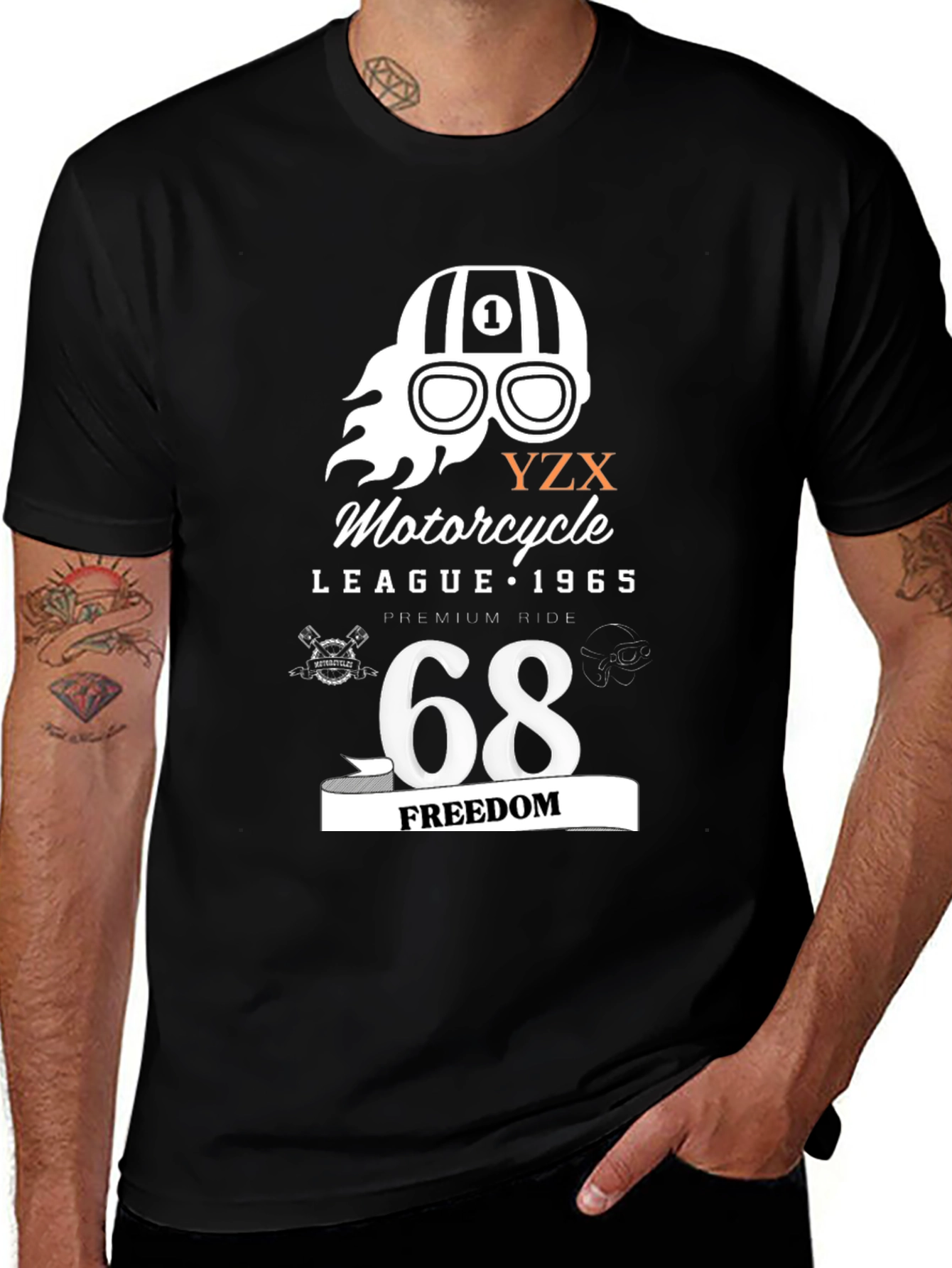Variant 10 of Motorcycle League T-Shirt - "Freedom 68" Graphic Tee