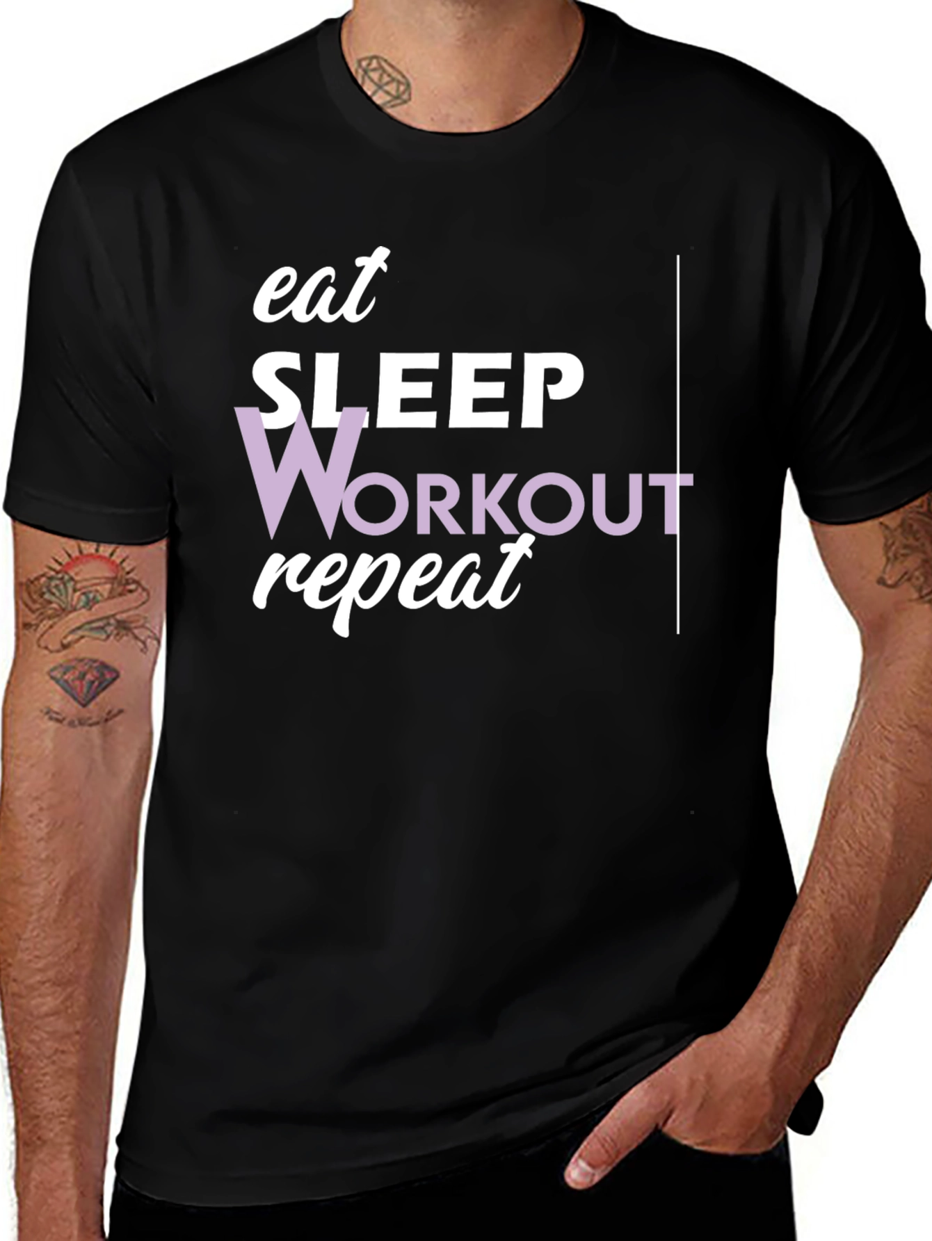 Variant 4 of Eat Sleep Workout Repeat Graphic Tee