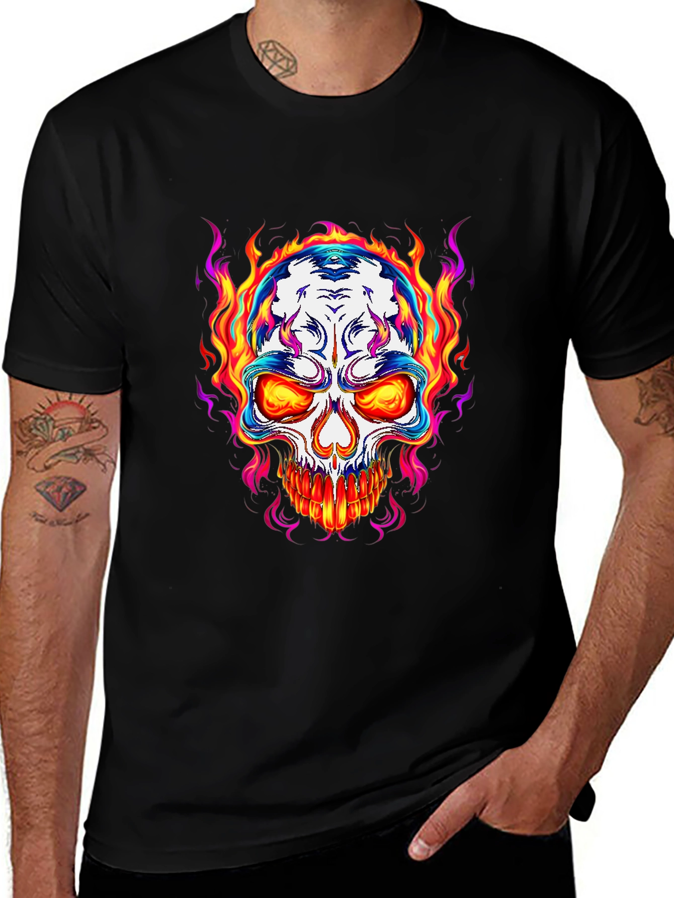 Variant 16 of Flaming Skull Graphic T-Shirt