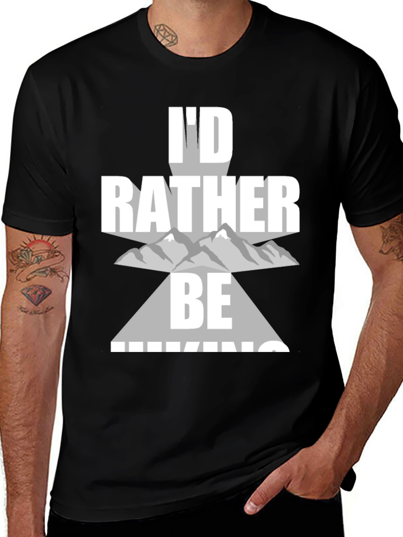 Variant 3 of Hiking T-Shirt: I'd Rather Be Hiking Graphic Tee