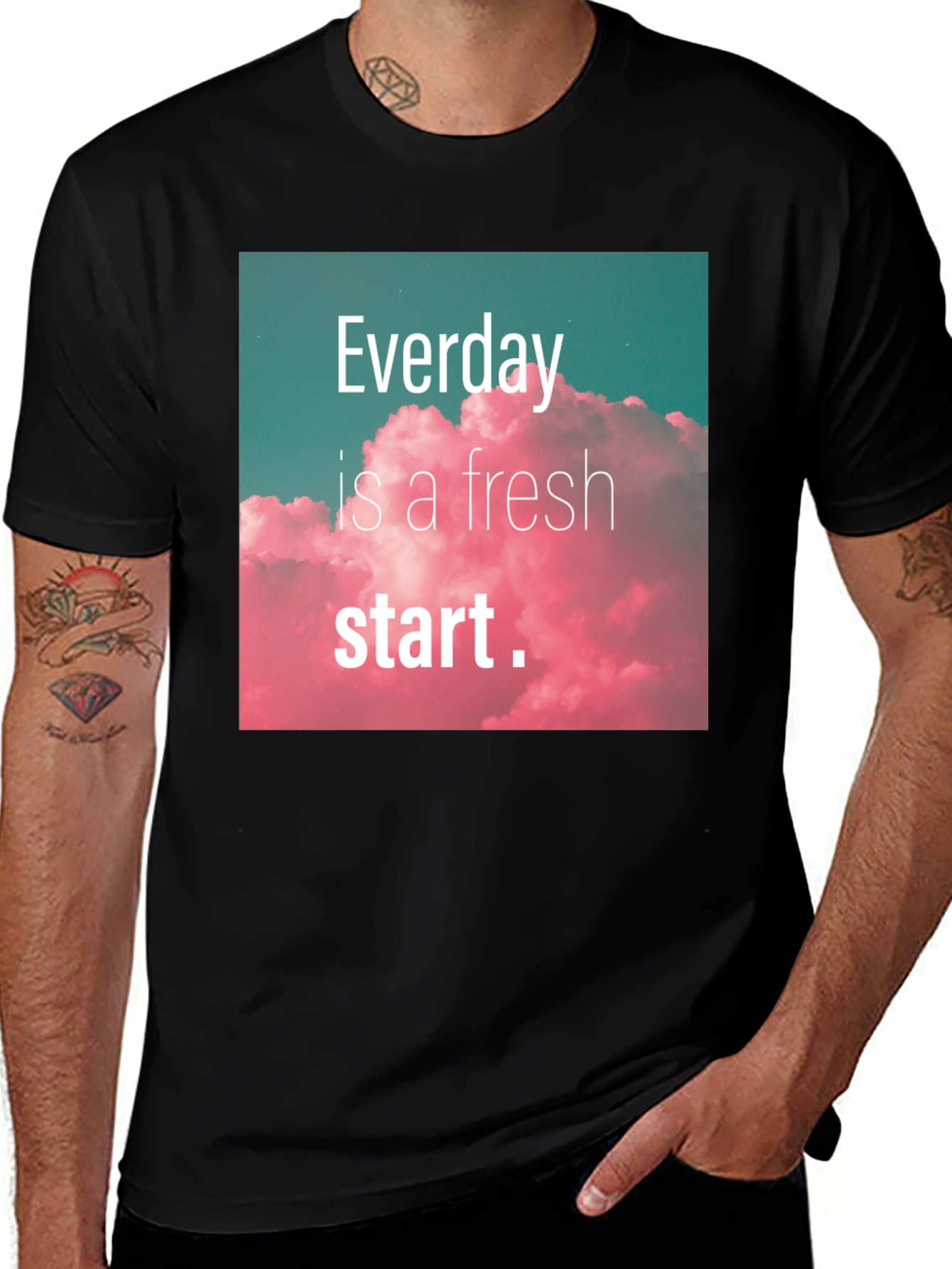 Variant 27 of Everyday Fresh Start Graphic Tee - Positive Vibes Shirt