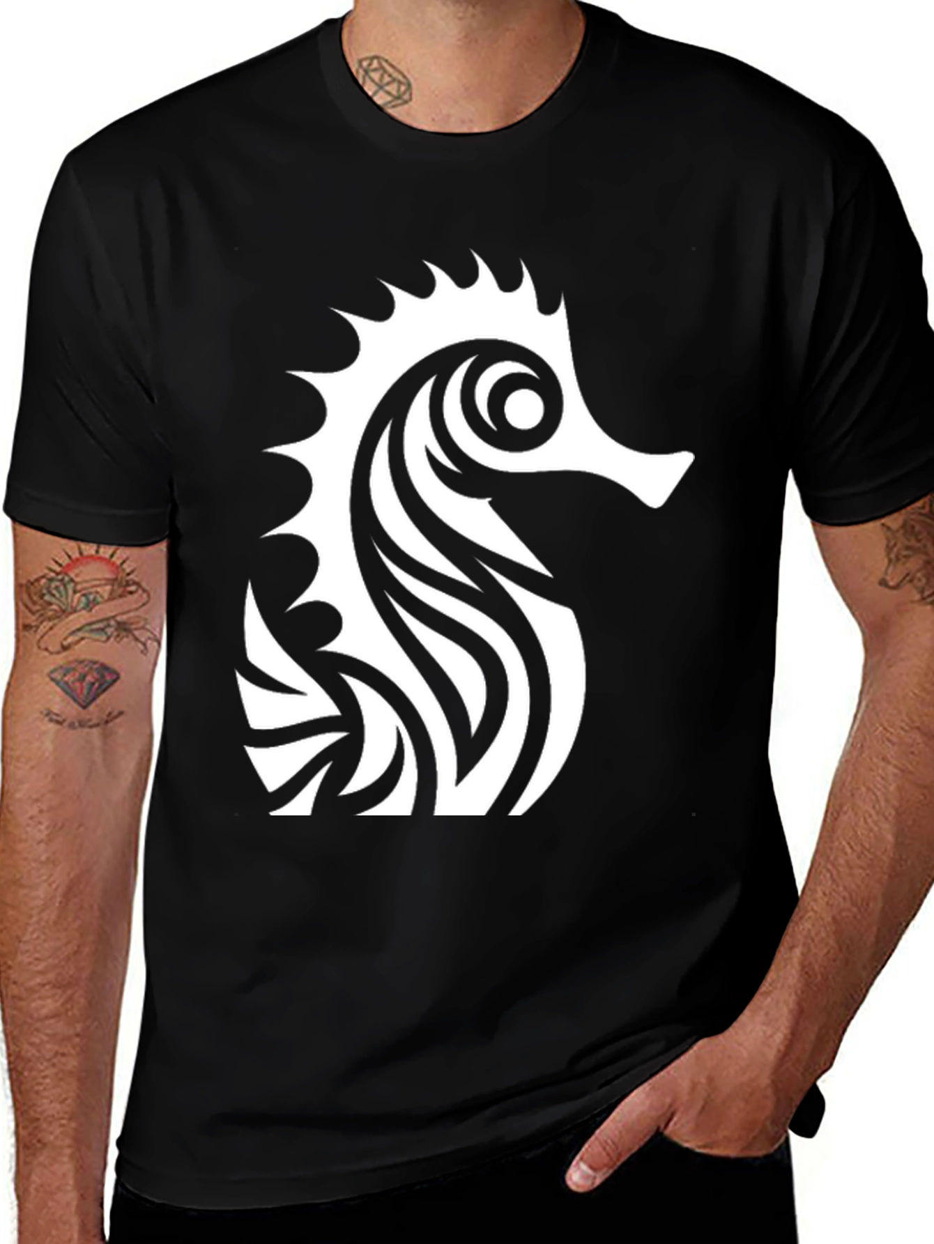 Variant 20 of Tribal Seahorse Graphic T-Shirt