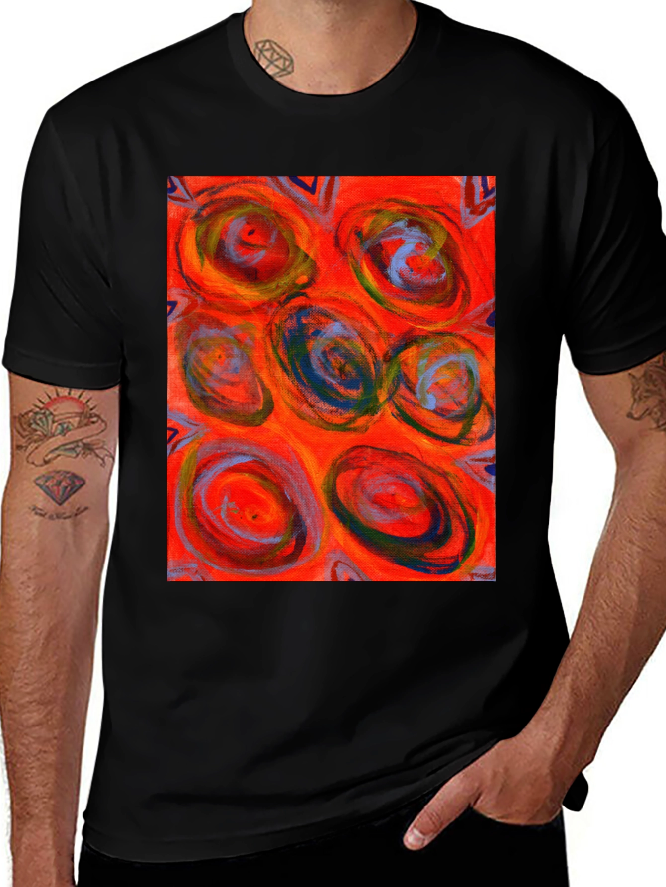 Variant 25 of Abstract Art Print Crew Neck T-Shirt