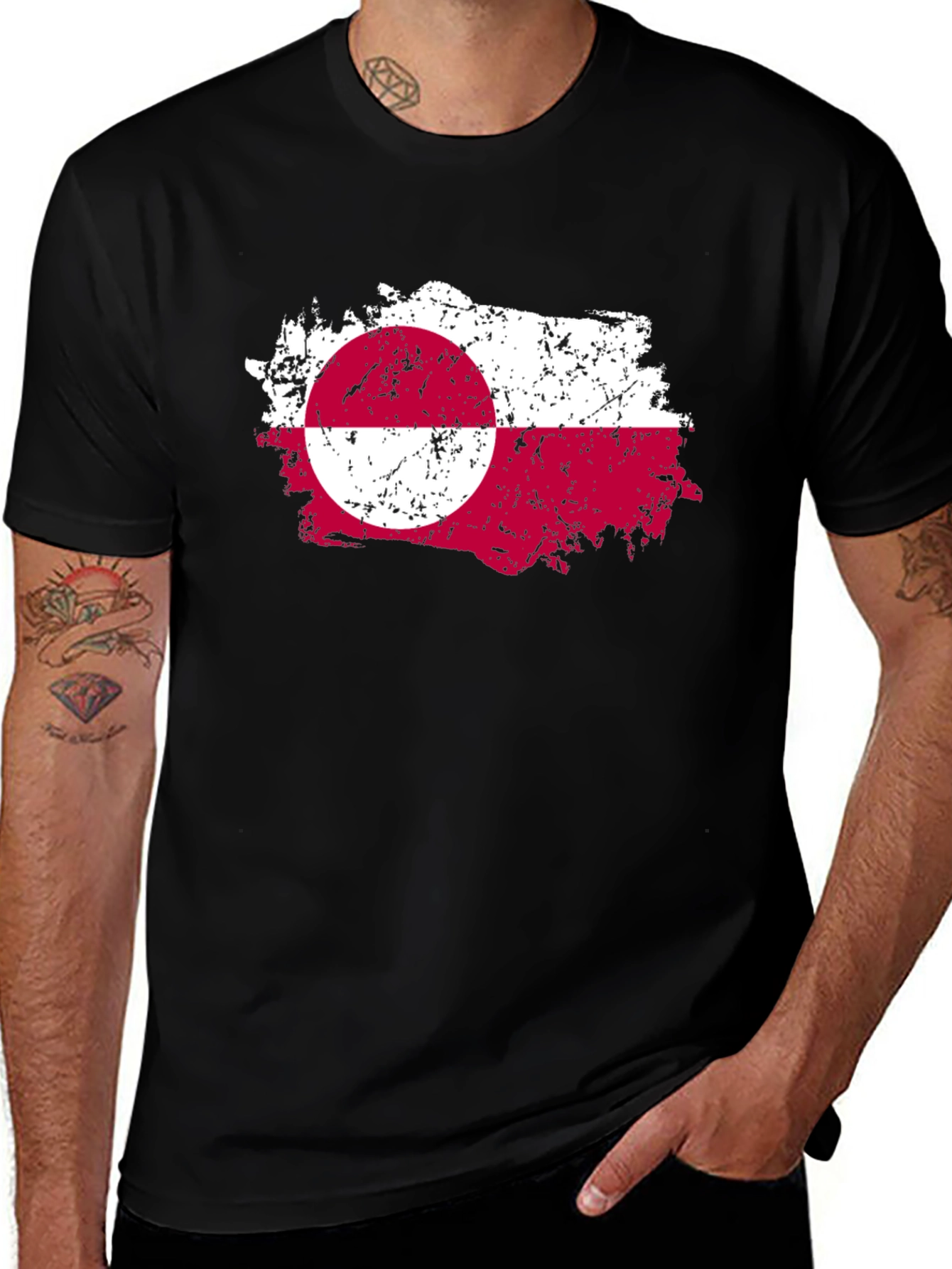 Variant 12 of Greenland Flag T-Shirt - Grunge Style