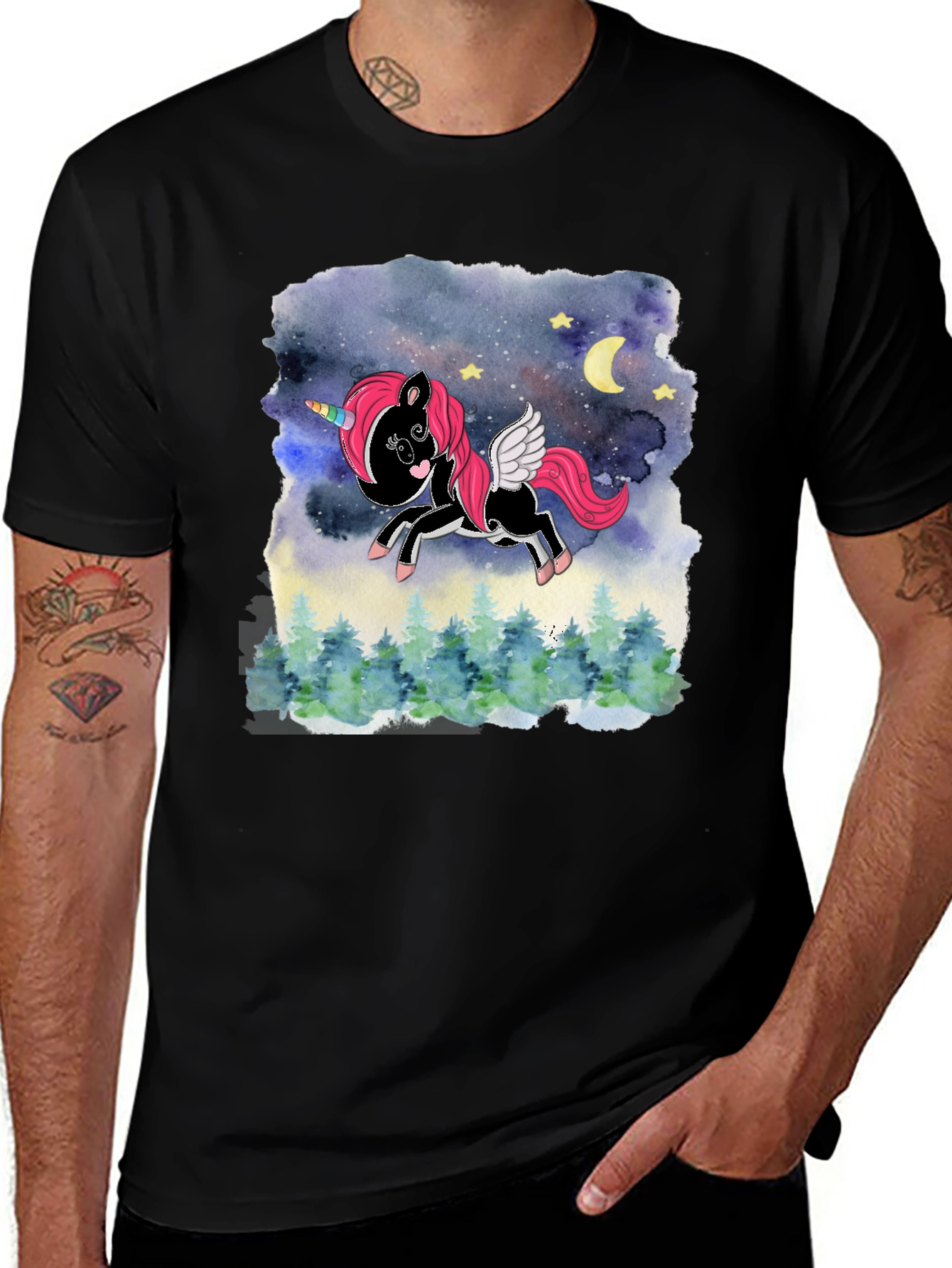 Variant 8 of Unicorn Night Sky Graphic Tee