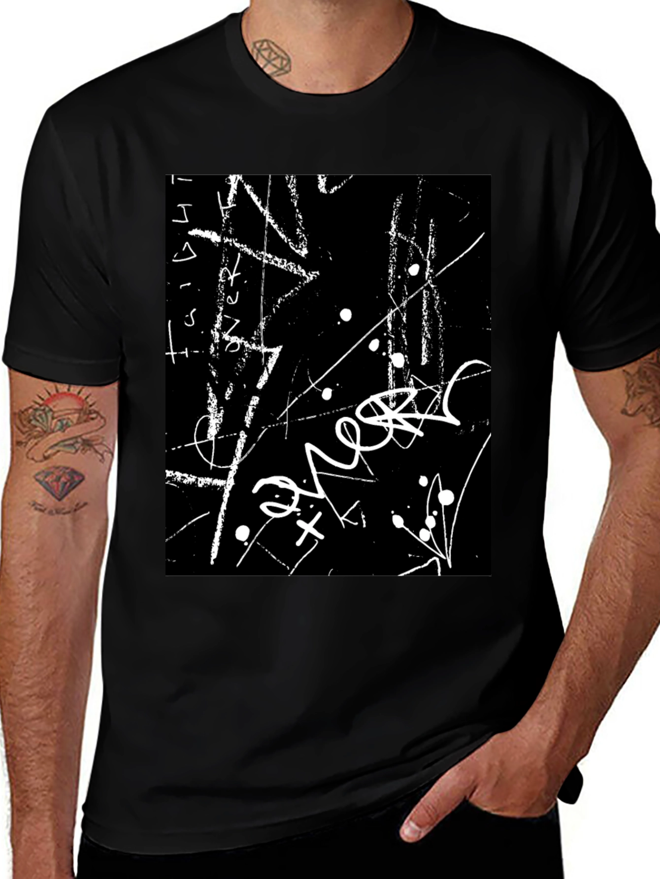 Variant 14 of Abstract Black T-Shirt: Modern Art Tee
