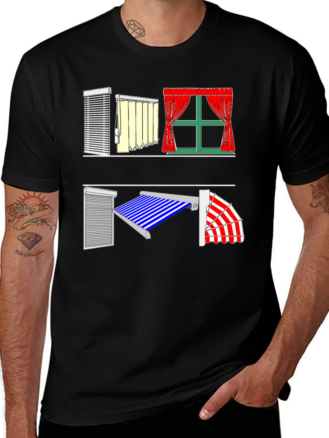 Variant 12 of Novelty Window Blinds & Curtains T-Shirt