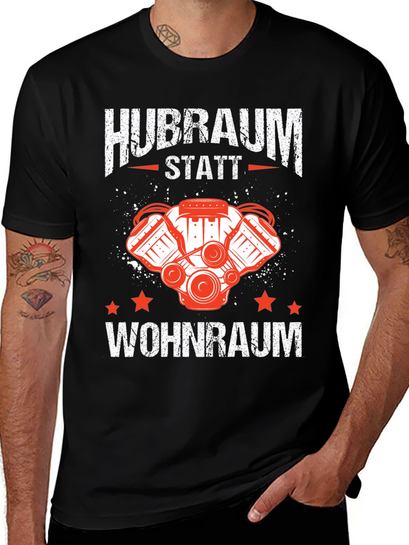Variant 29 of Hubraum Statt Wohnraum T-Shirt - Car Enthusiast Tee