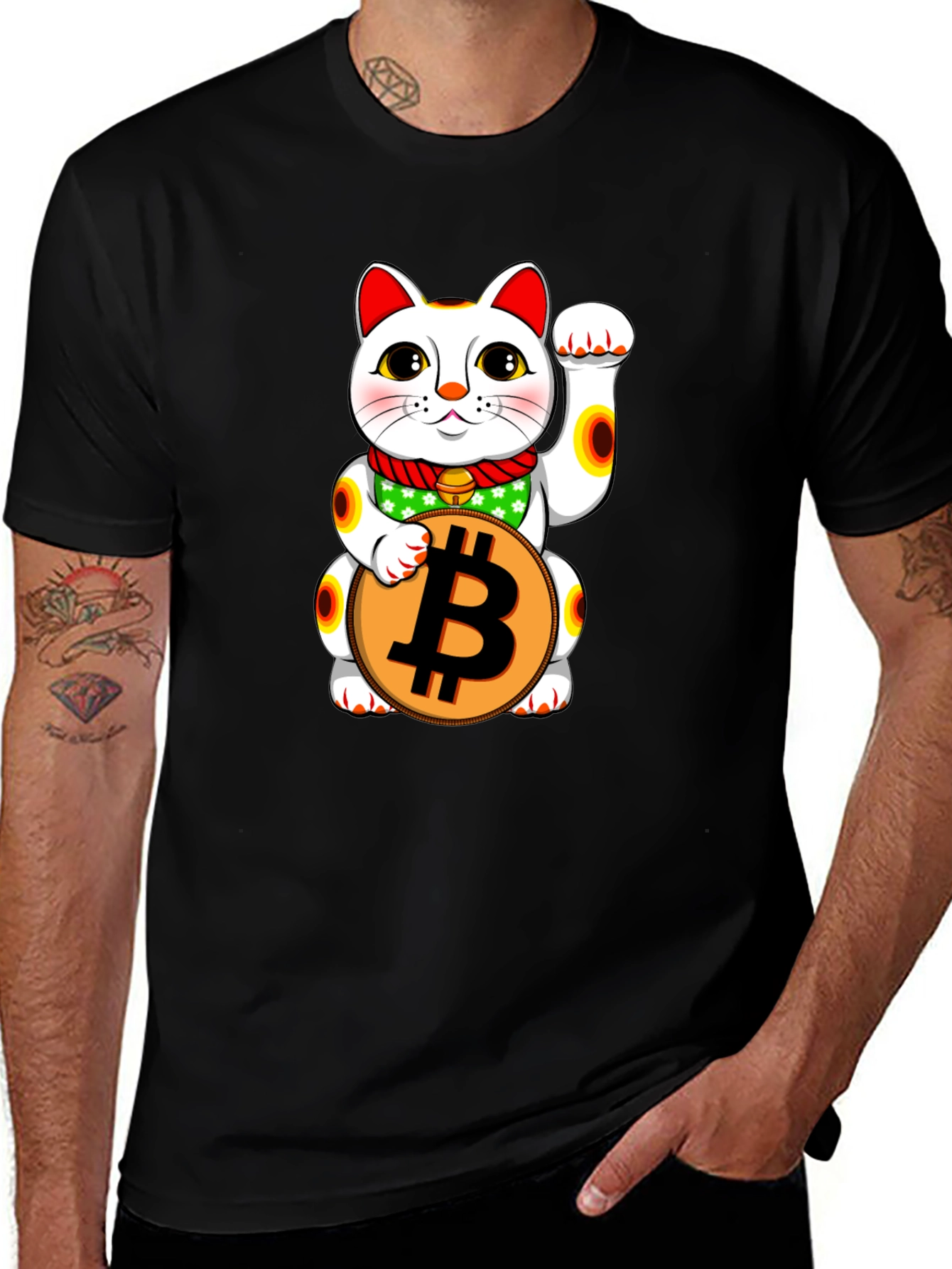 Lucky Bitcoin Cat T-Shirt - Crypto Tee