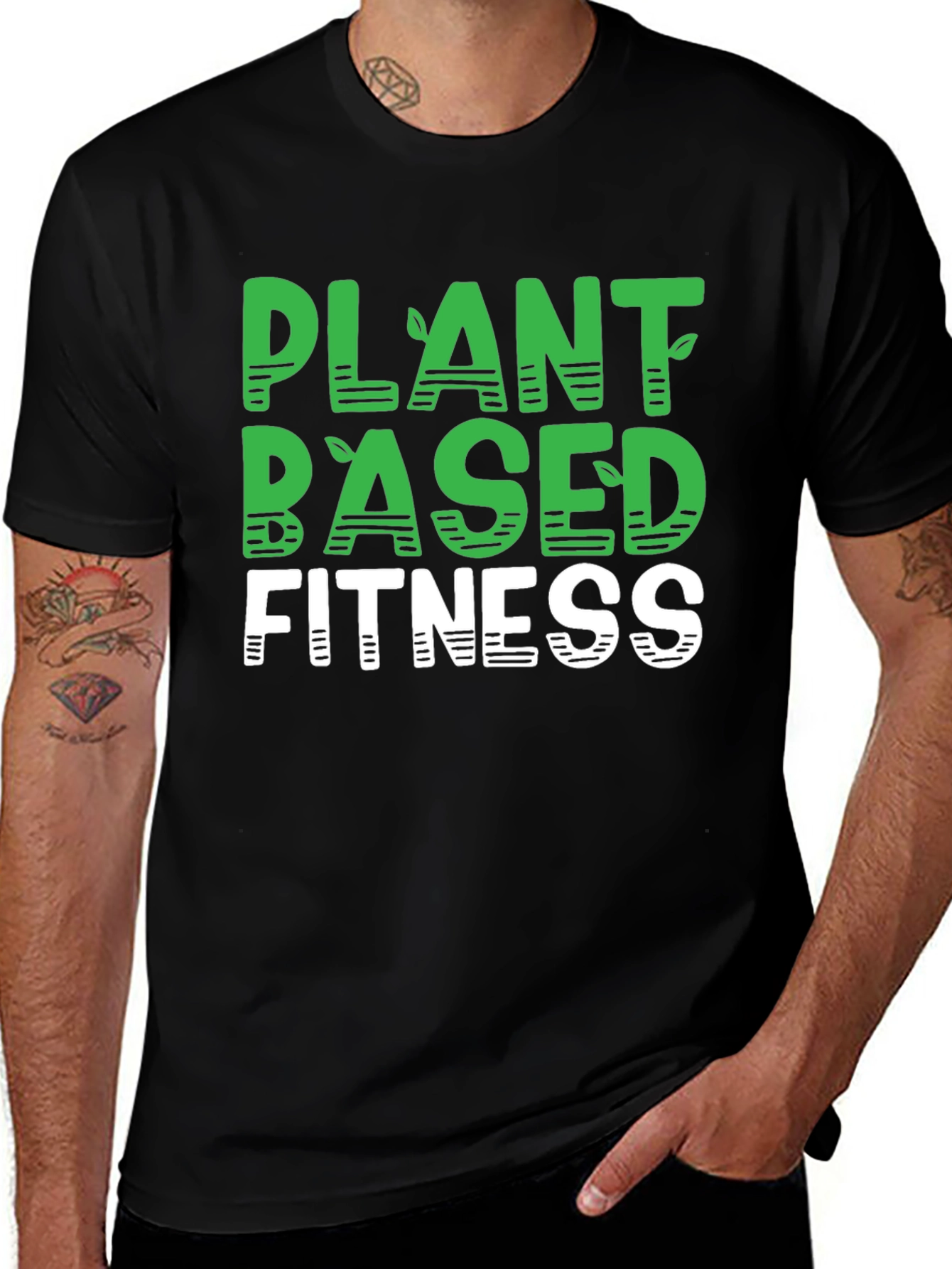 Variant 15 of Plant Based Fitness Black T-Shirt