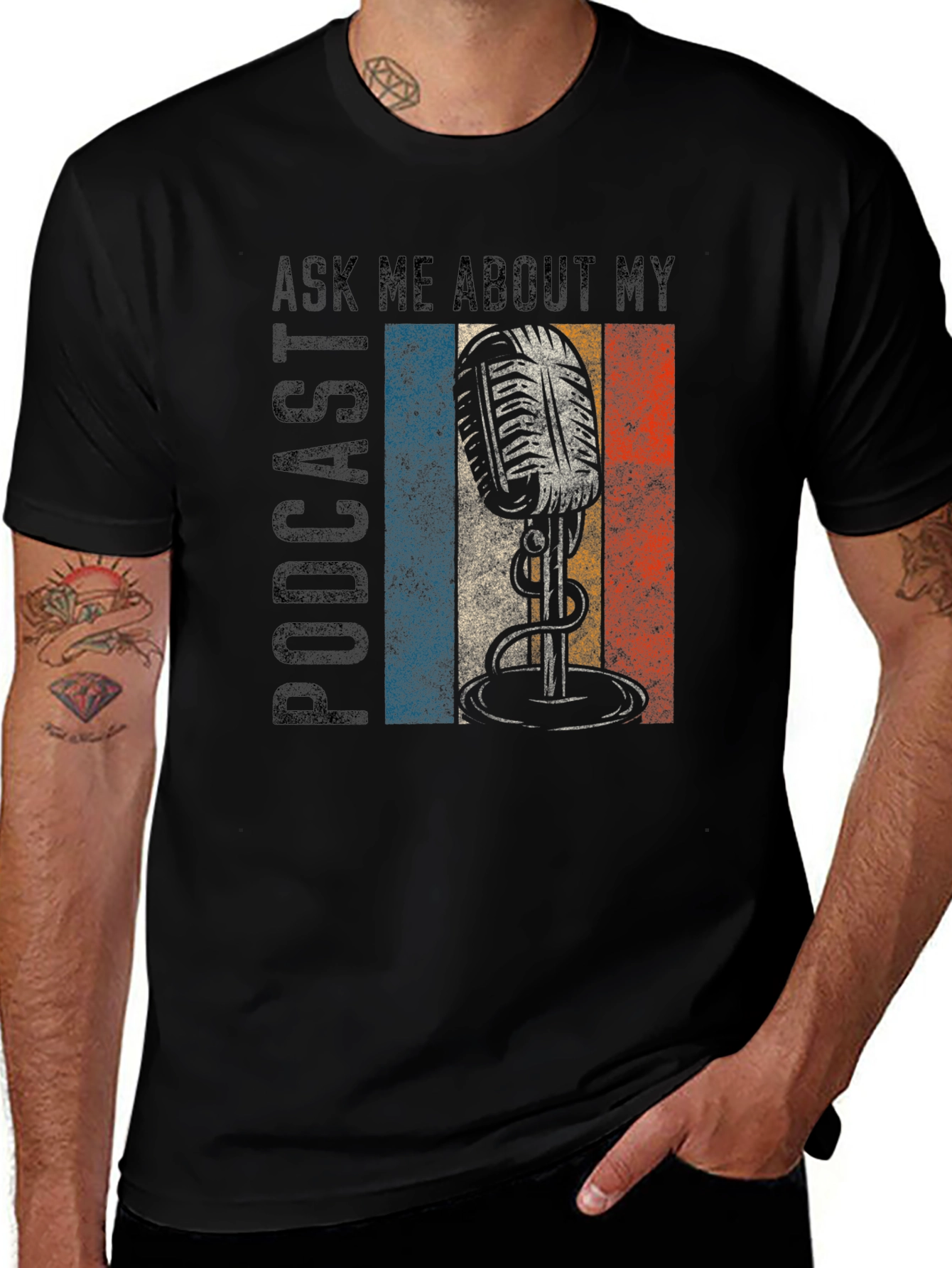 Variant 2 of Ask Me About My Podcast Graphic T-Shirt